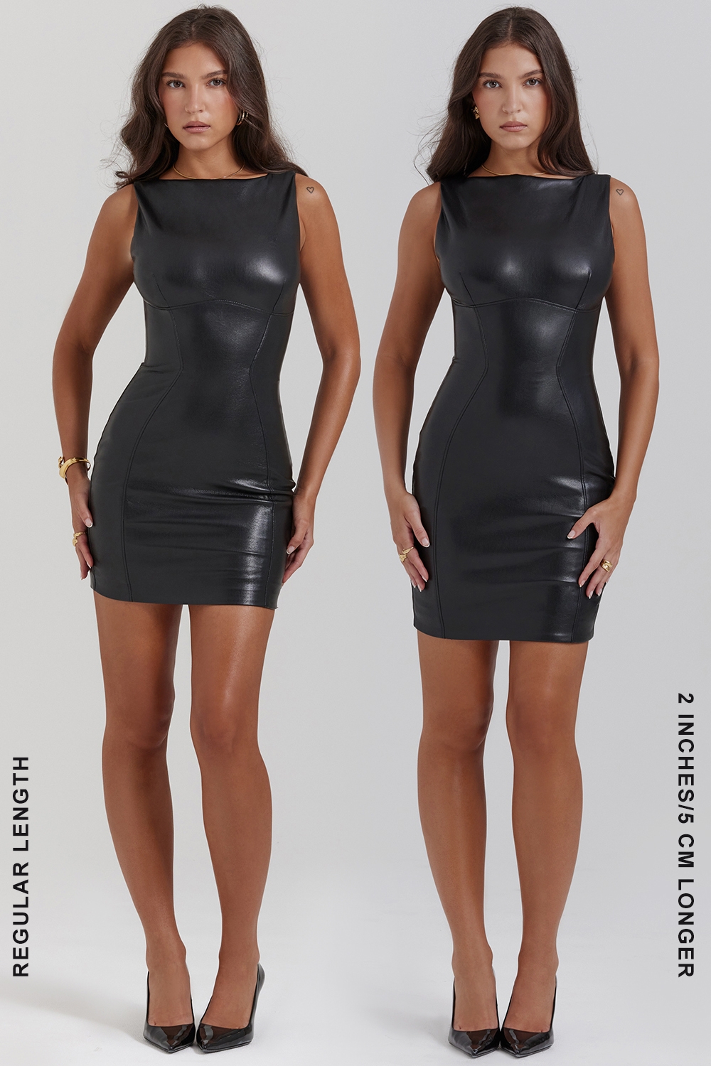 Black Vegan Leather Mini Dress