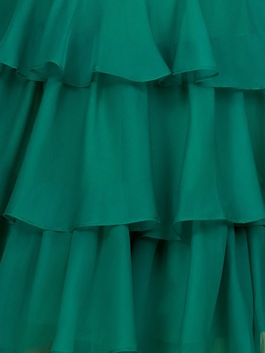 Fuchsia Strapless A Line Chiffon Ruffles Homecoming Dresses With Flower
