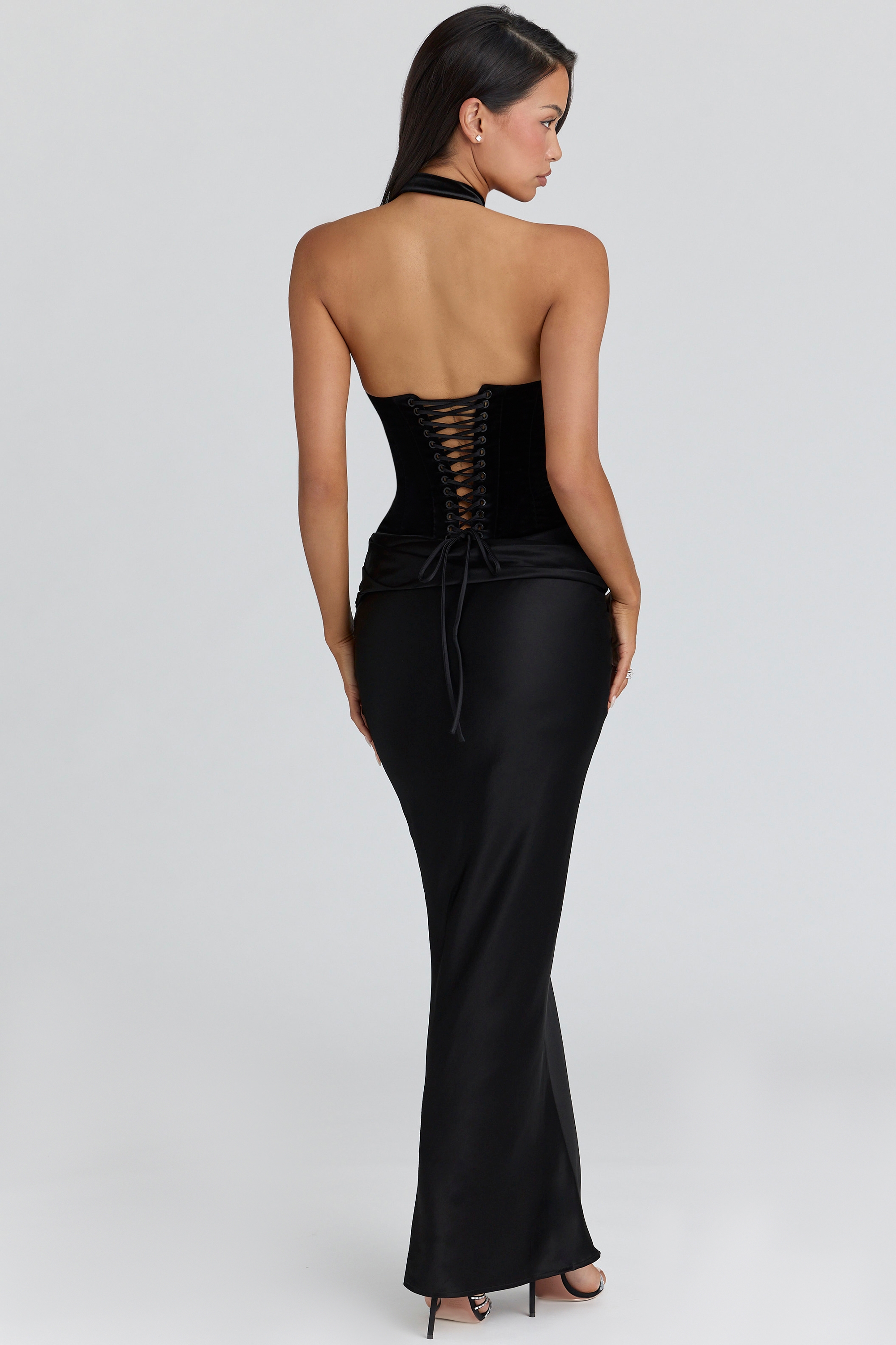 Black Velvet Halter Neck Top