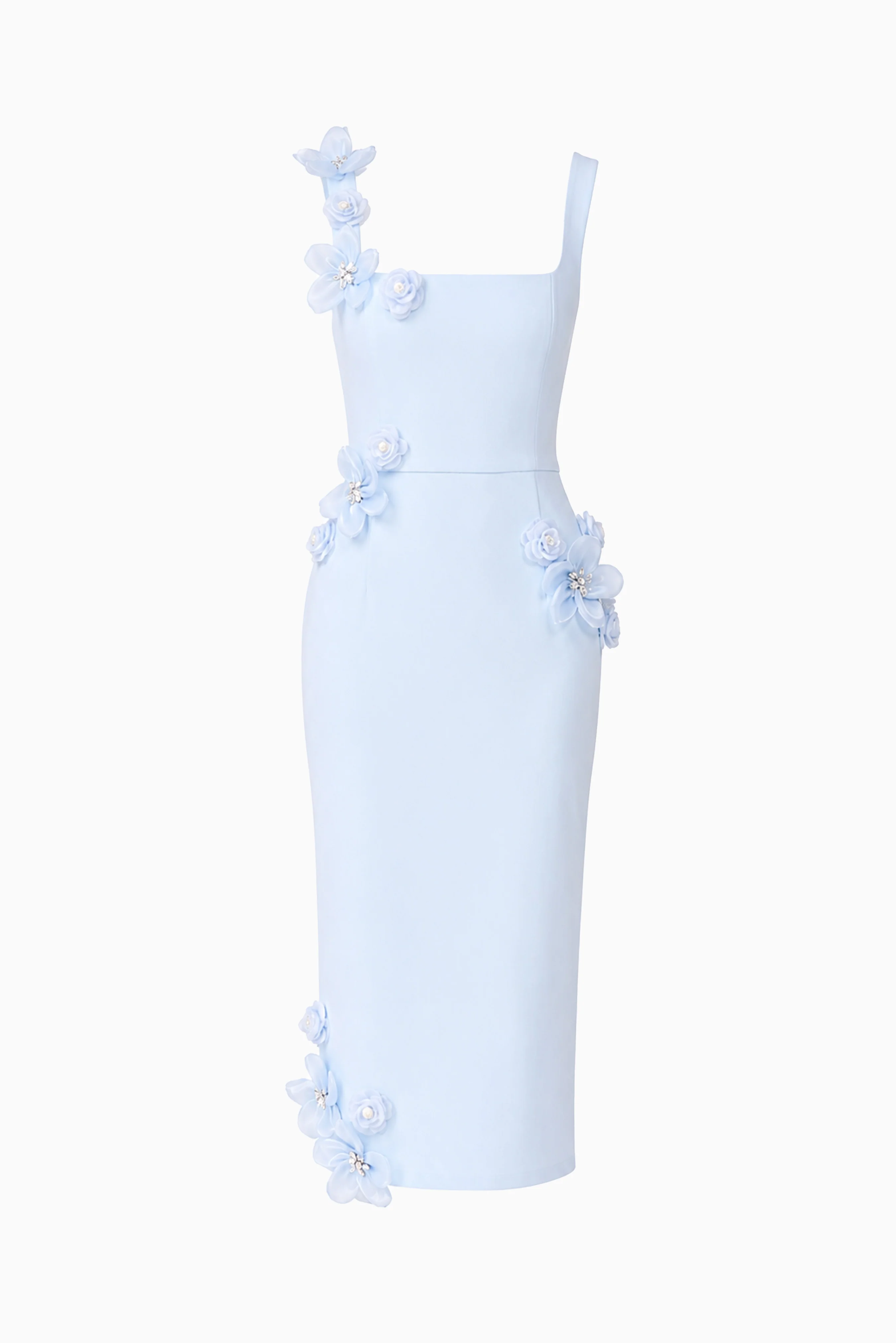 Chantelle 3D Midi Dress In Blue