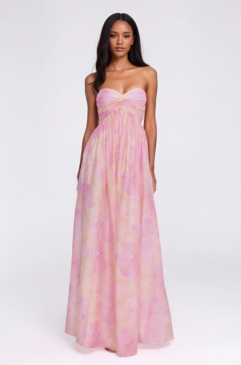 Twilight Spell Strapless Maxi Dress Floral