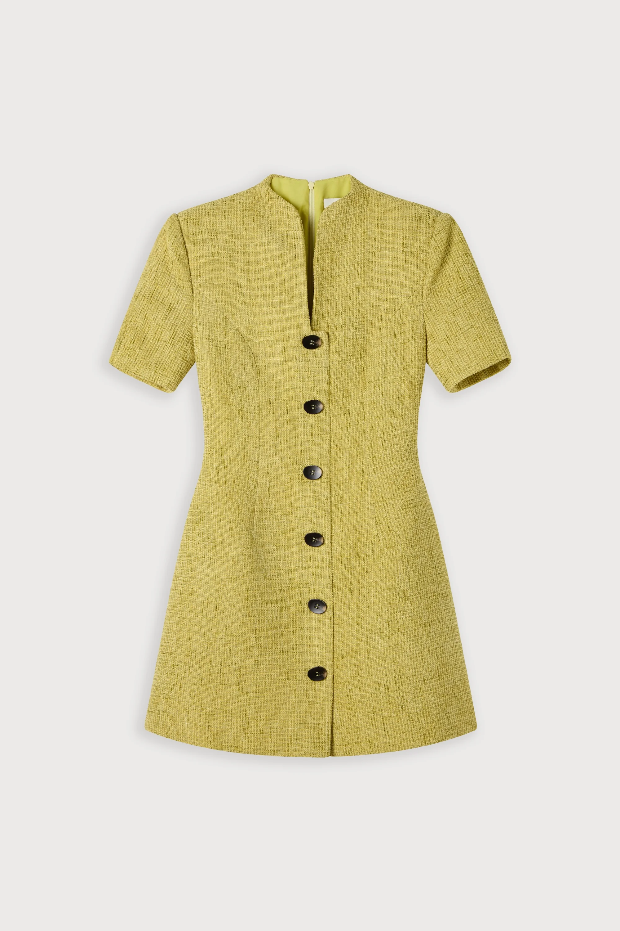 Cotton Mix Bouclé Button Dress