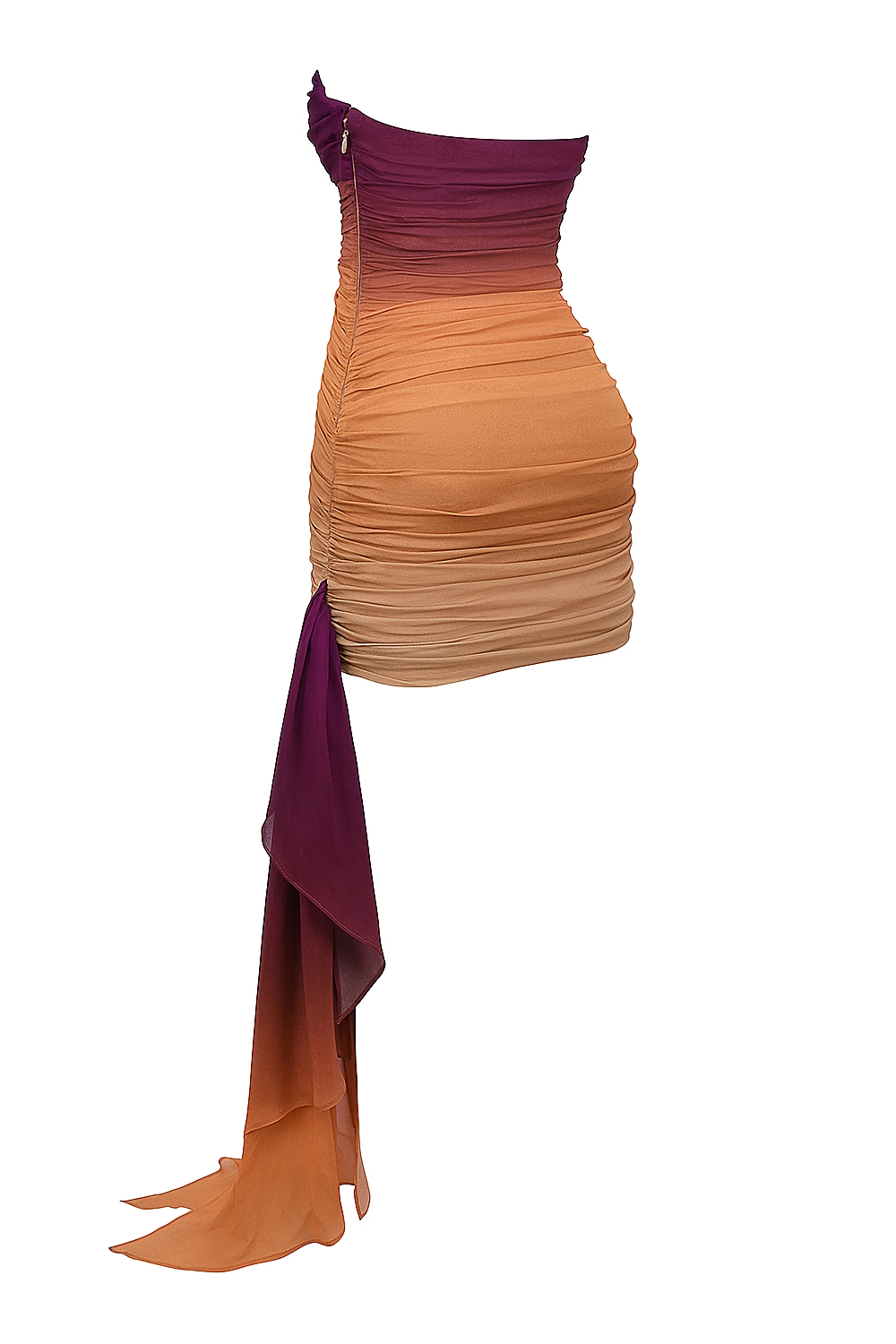 Ombre Mesh Strapless Mini Dress