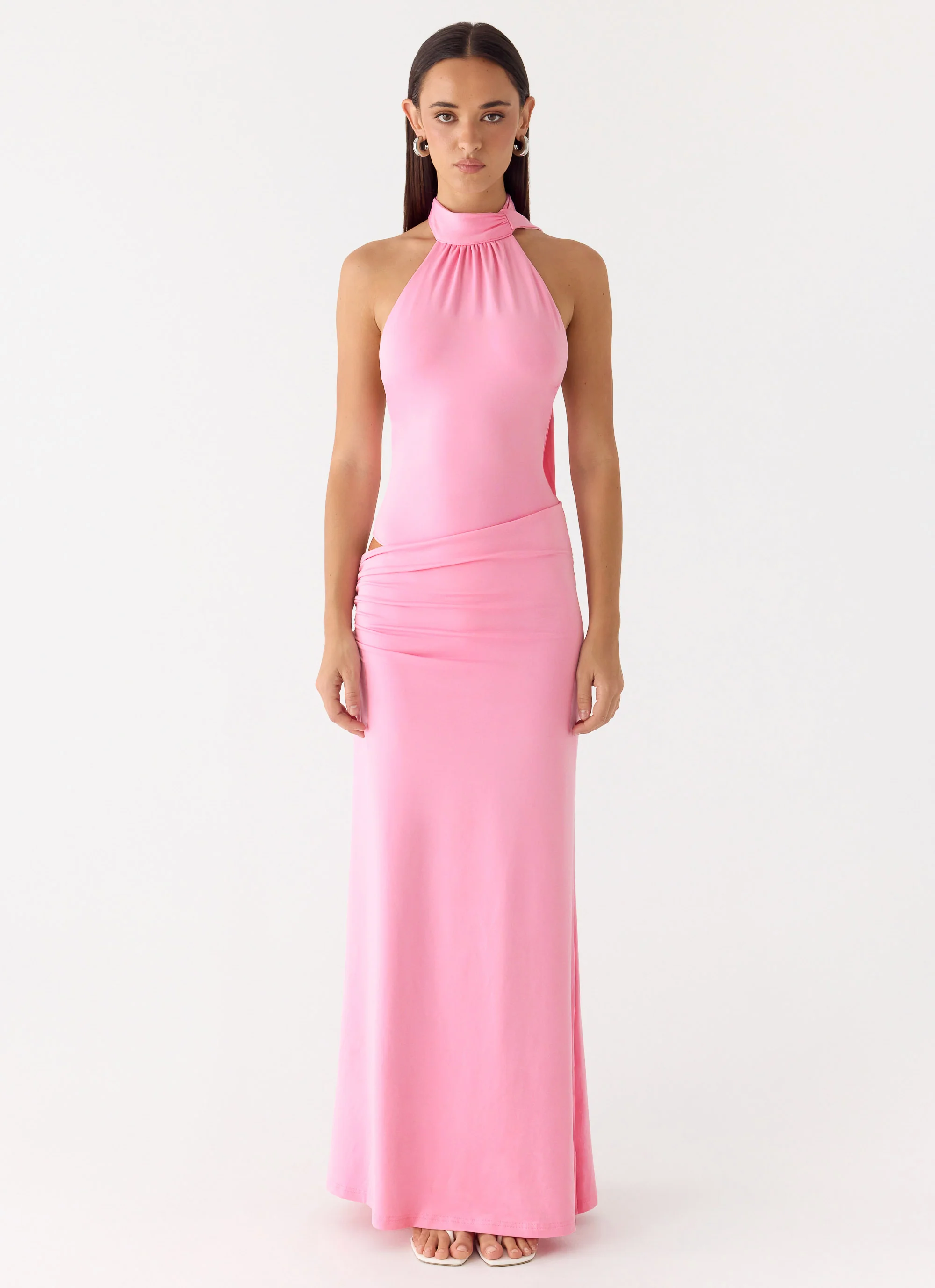 On My Way Bodysuit Maxi Dress - Pink