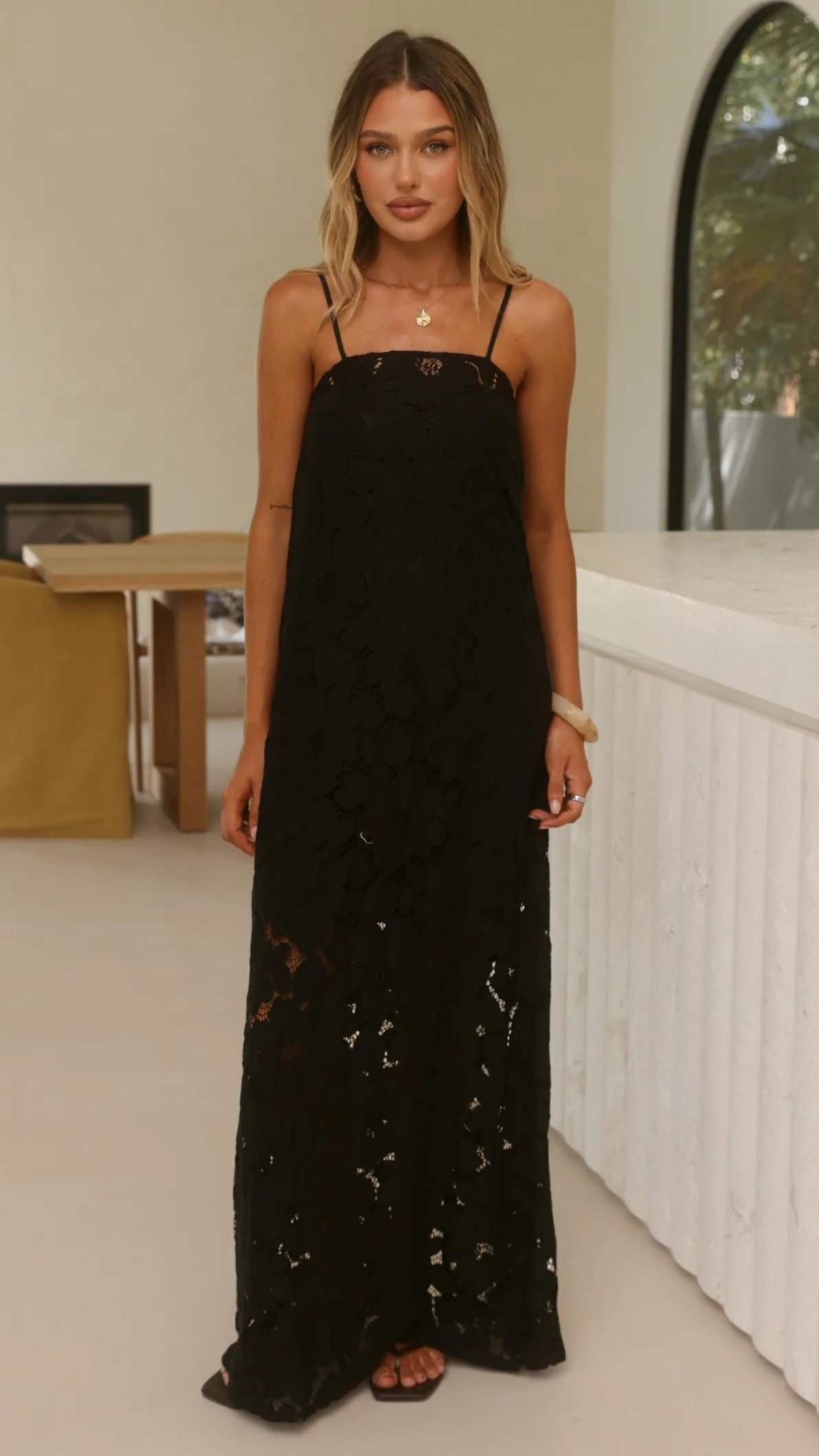 Oaklynn Maxi Dress - Black/Lace