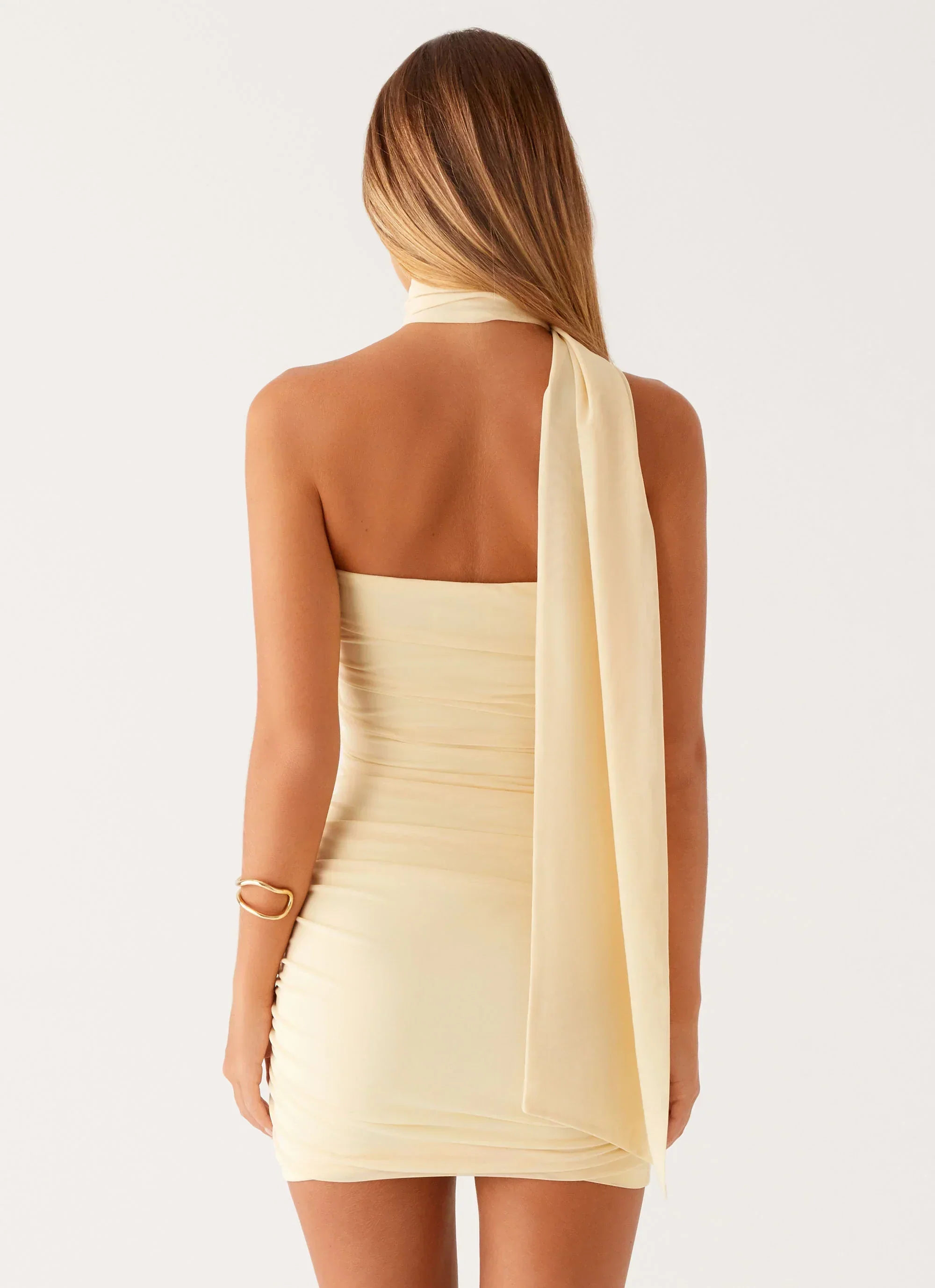 Breaking News Mini Dress - Yellow - luluinthesky