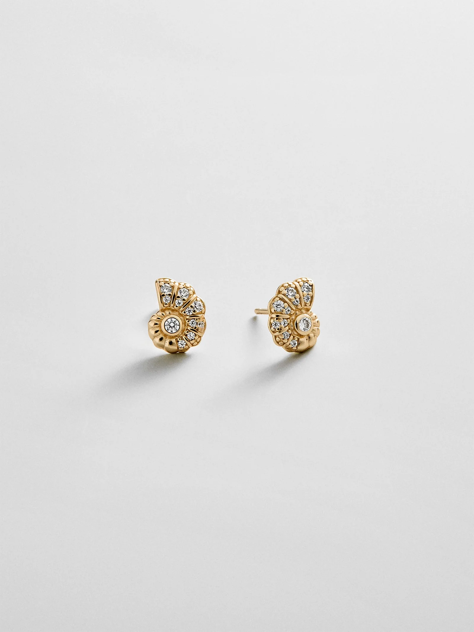 14K Gold Just For Fun Earrings - Spiral Shell
