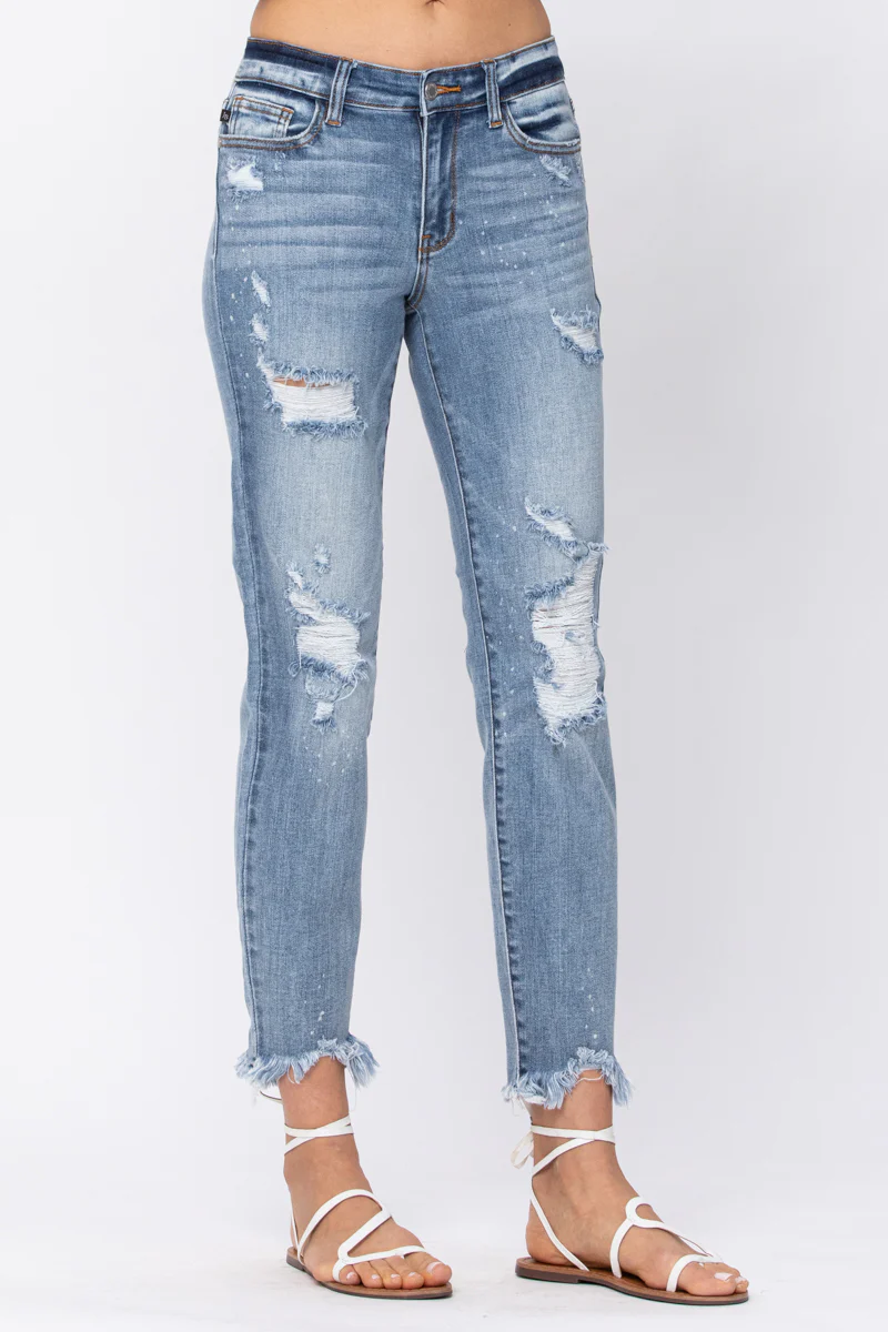 Alexis Light Bleach Splash Boyfriend Jeans