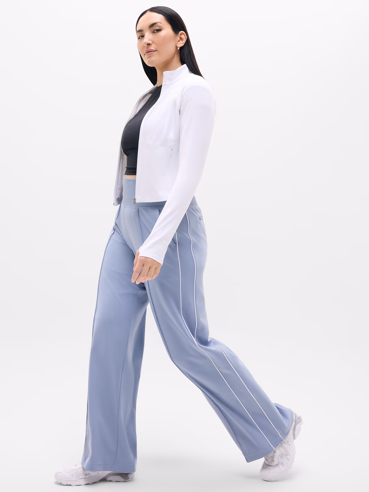 Venice High Rise Track Stripe Wide Leg Pant