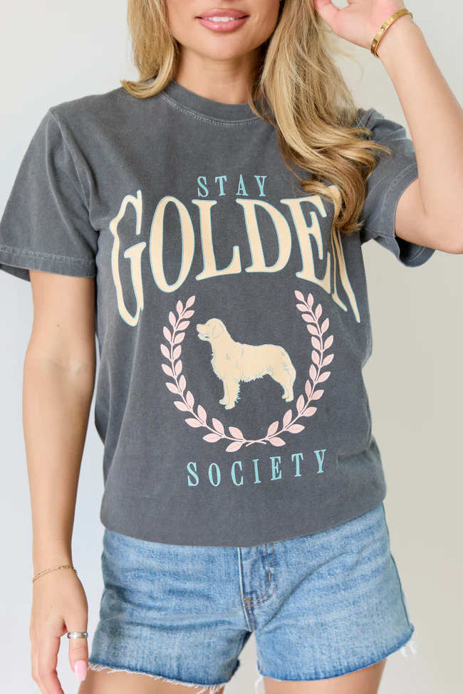 Stay Golden Society Dark Grey Graphic Tee