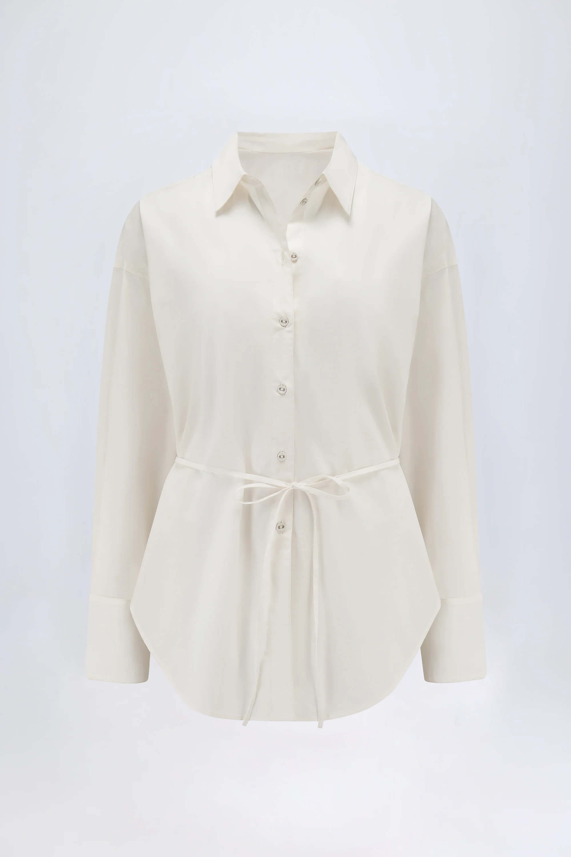 Oversized Cotton-Poplin Shirt in White