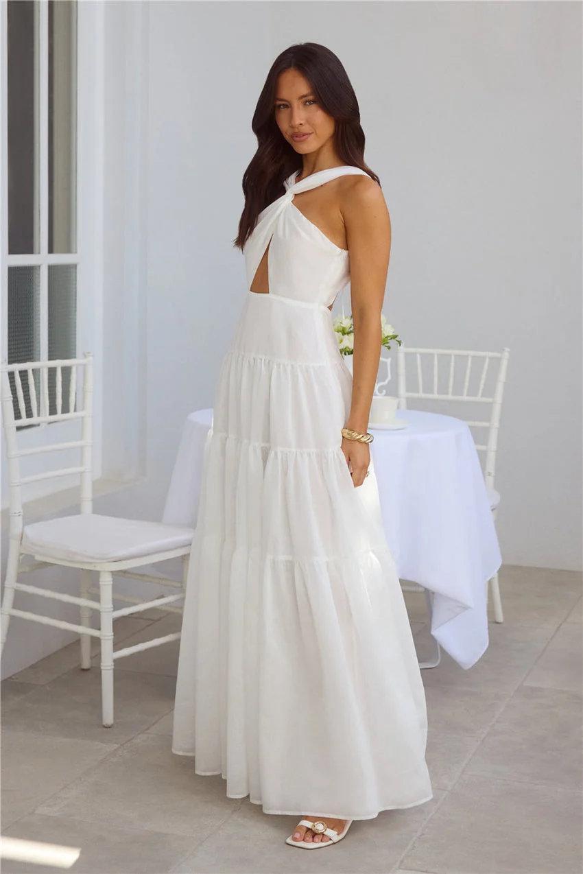 Shell Seekers Maxi Dress White - luluinthesky