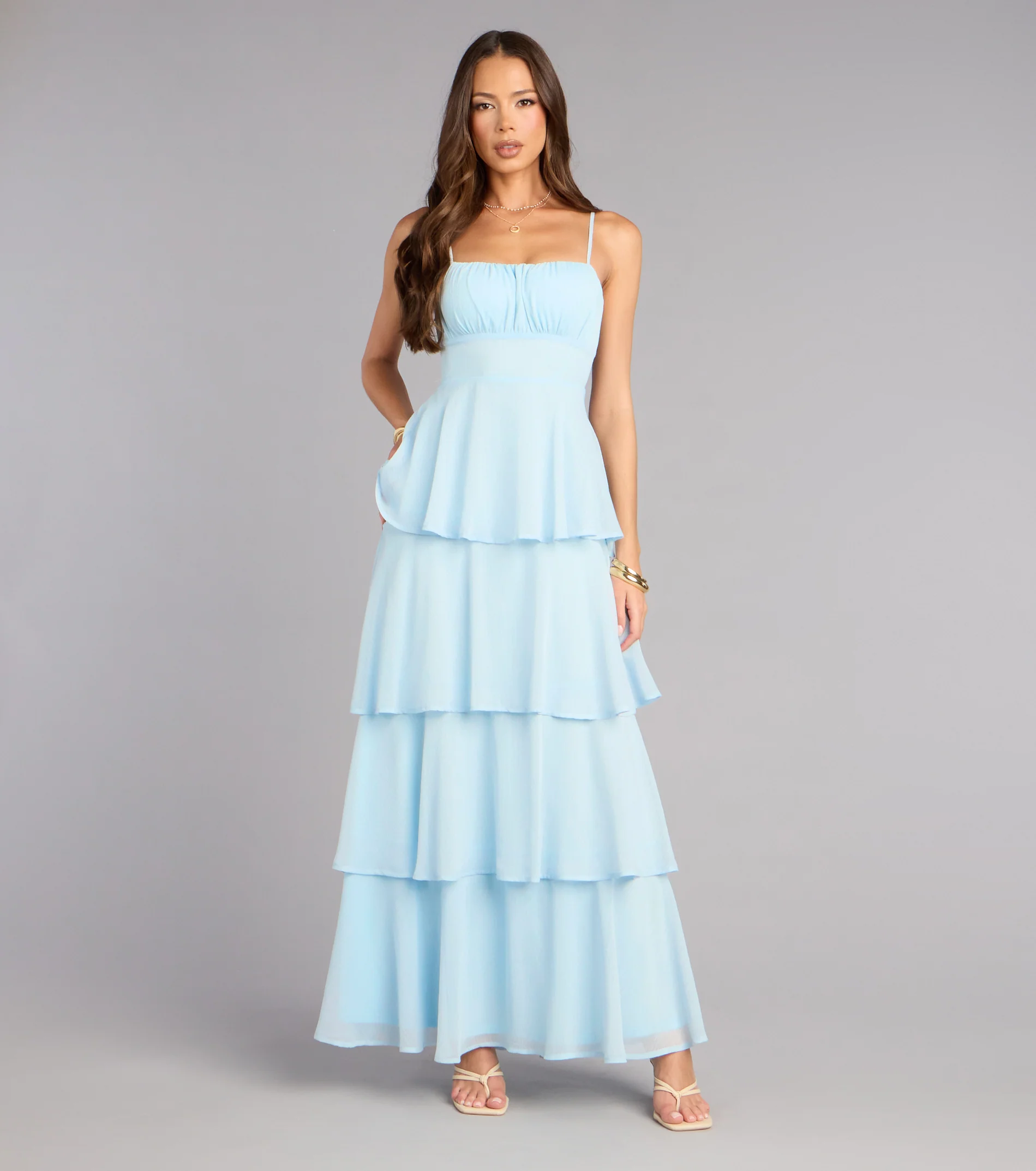 Evening Soirée Chiffon Maxi Dress - luluinthesky