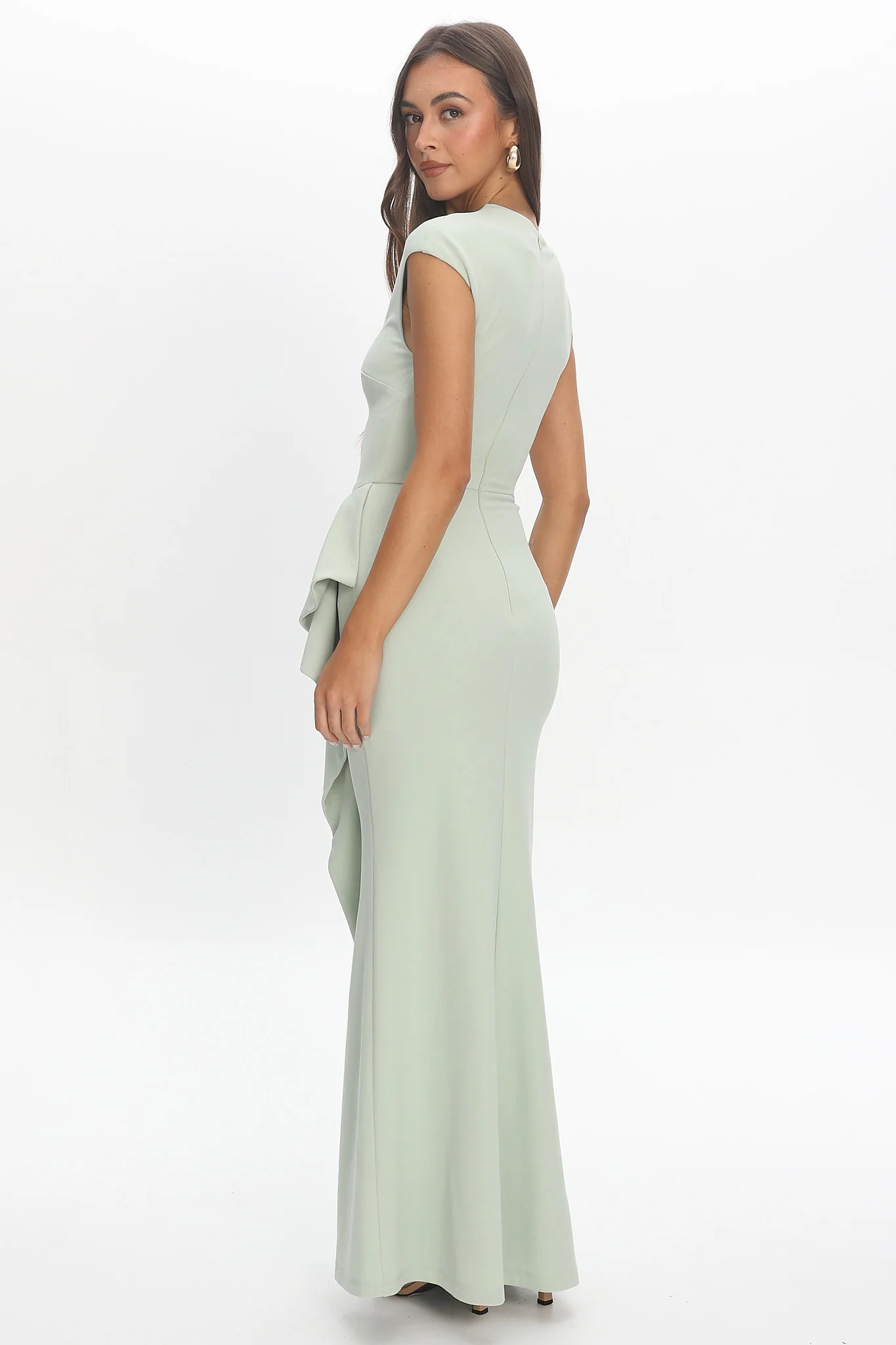 Whispering Willow One-Shoulder Gown Pistachio Green - luluinthesky