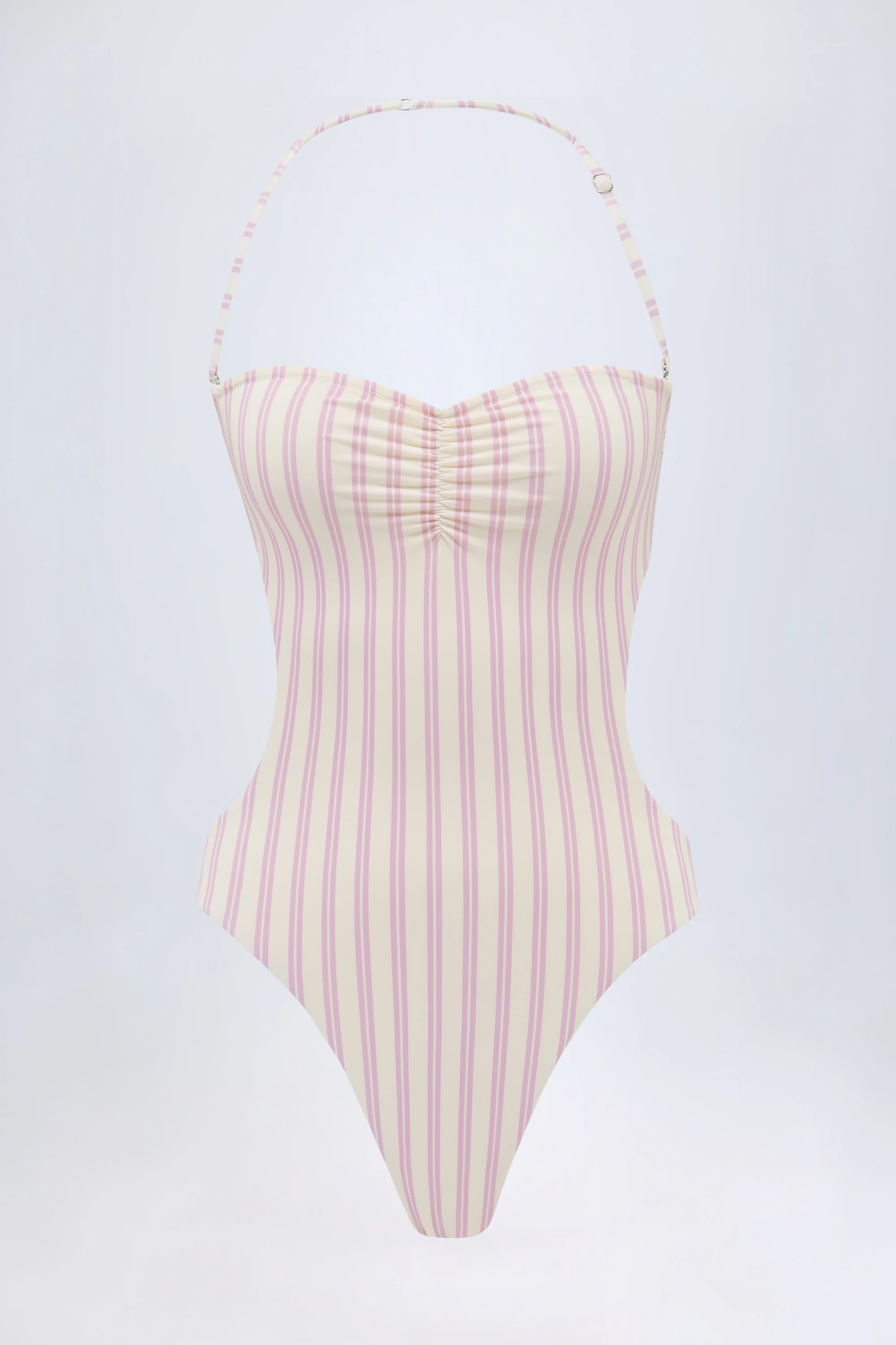 Cut-Out Halterneck Swimsuit in Mauve
