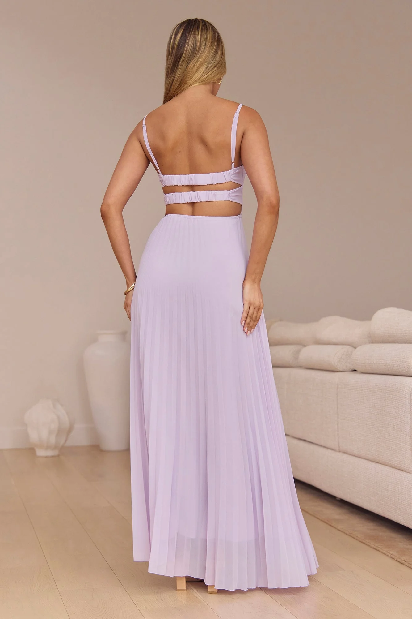 Better Days Plisse Maxi Dress Lilac