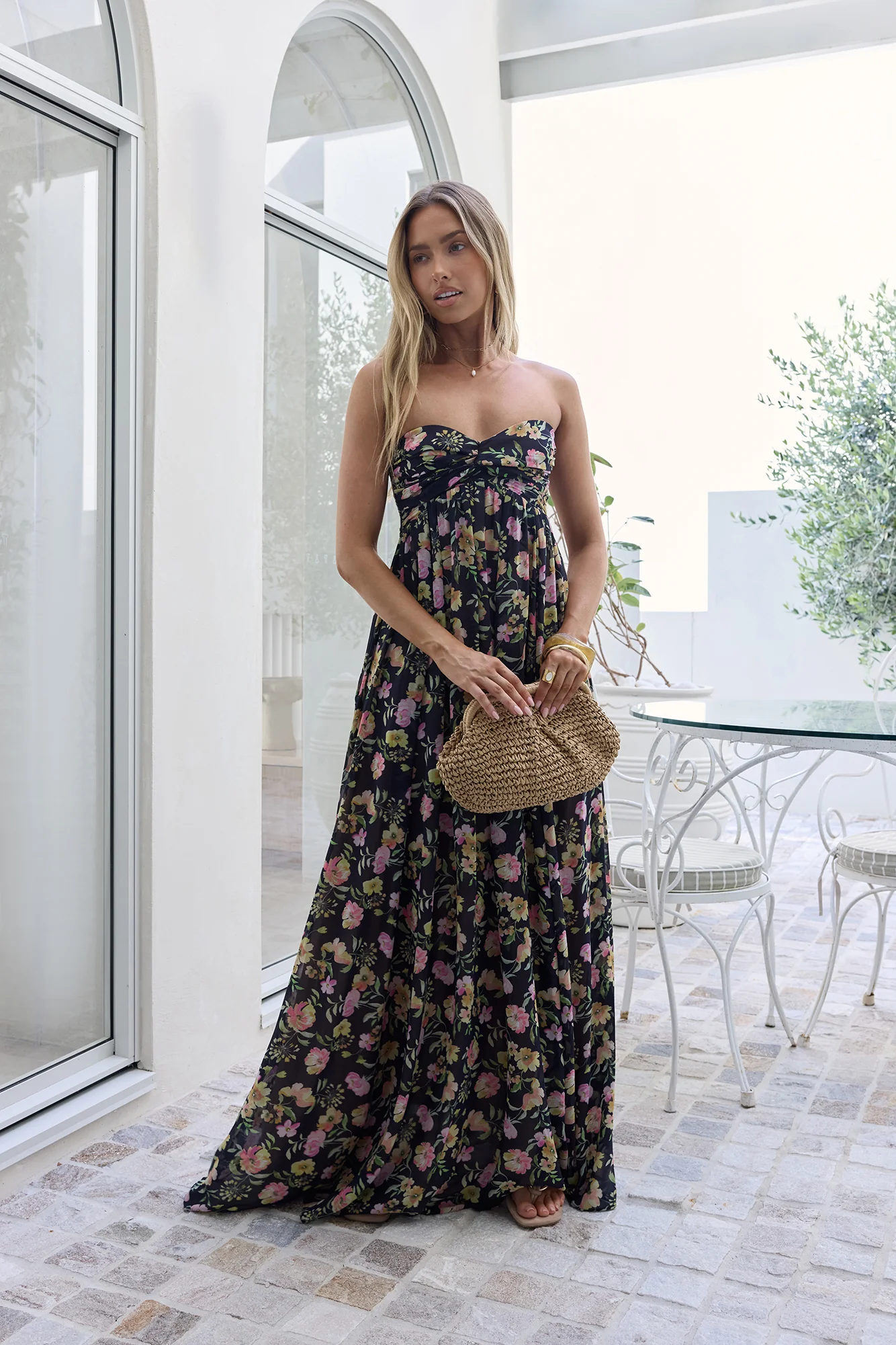 Twirl With Me Strapless Maxi Dress Black
