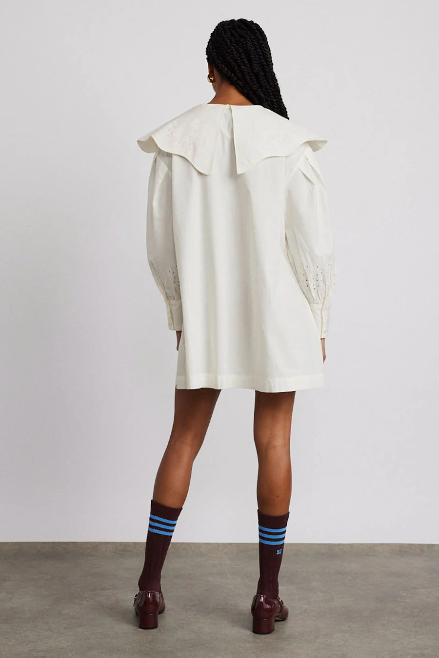 mimi mini dress - off white broderie - luluinthesky