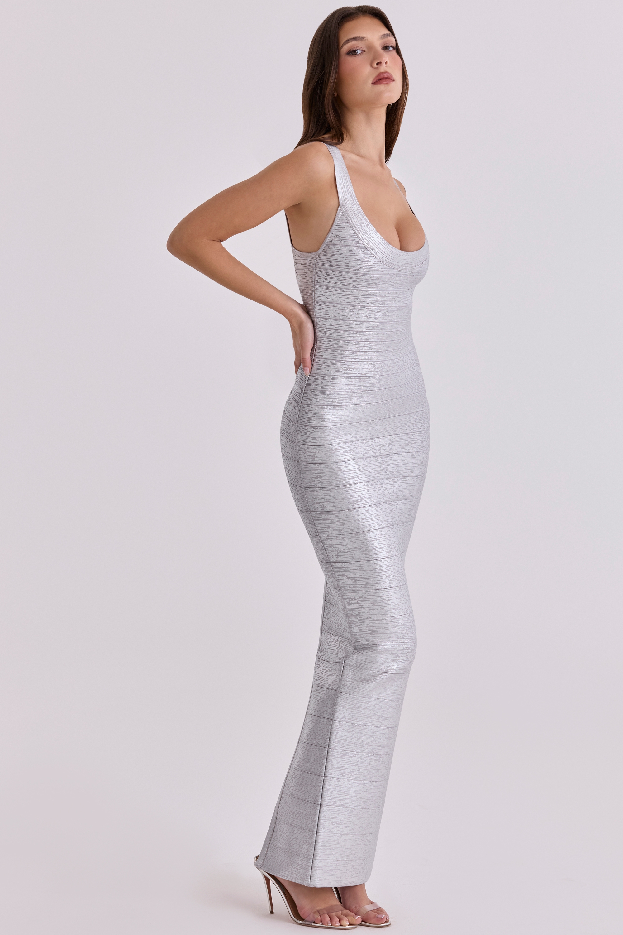 silver bandage maxi dress - limited edition