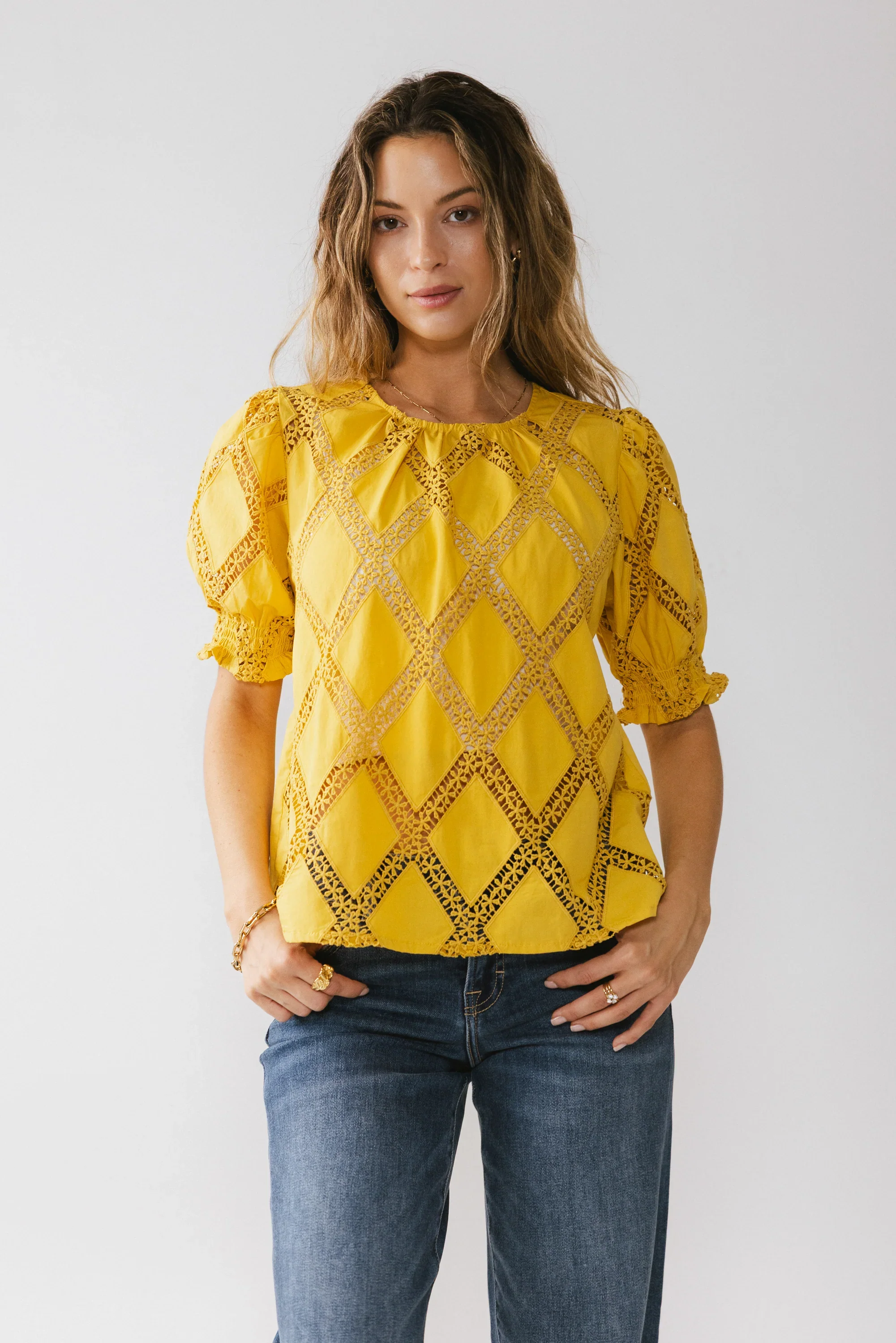 Noelle Loose Blouse in Yellow