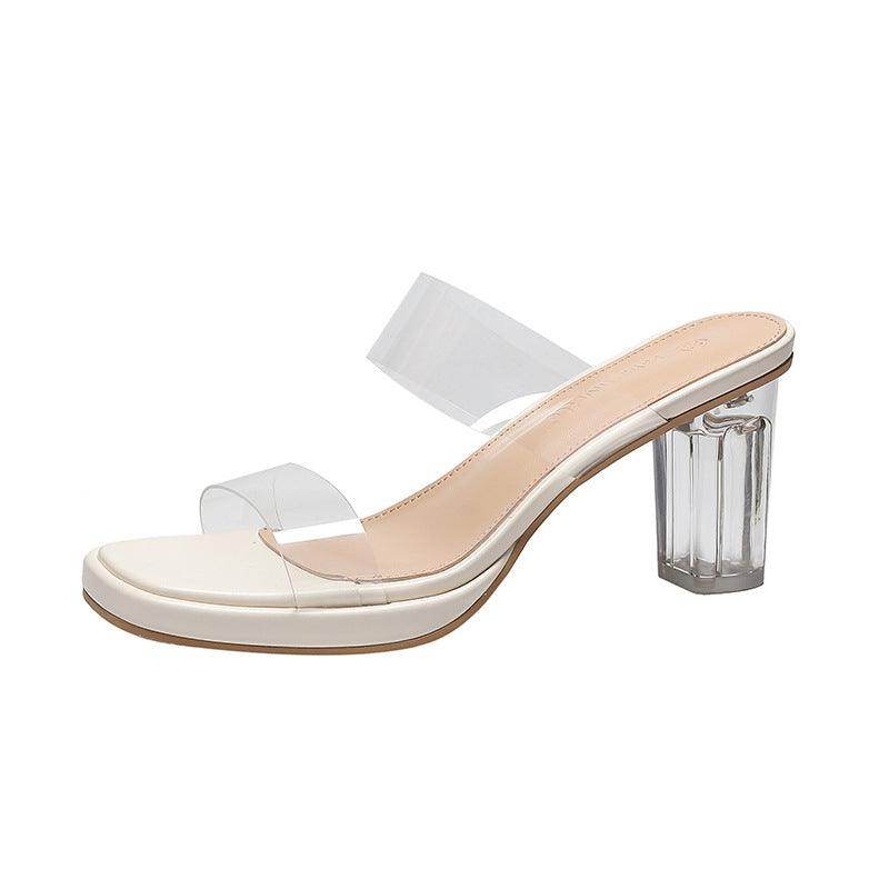 Round Crystal Block Heel Sandals 717951821802