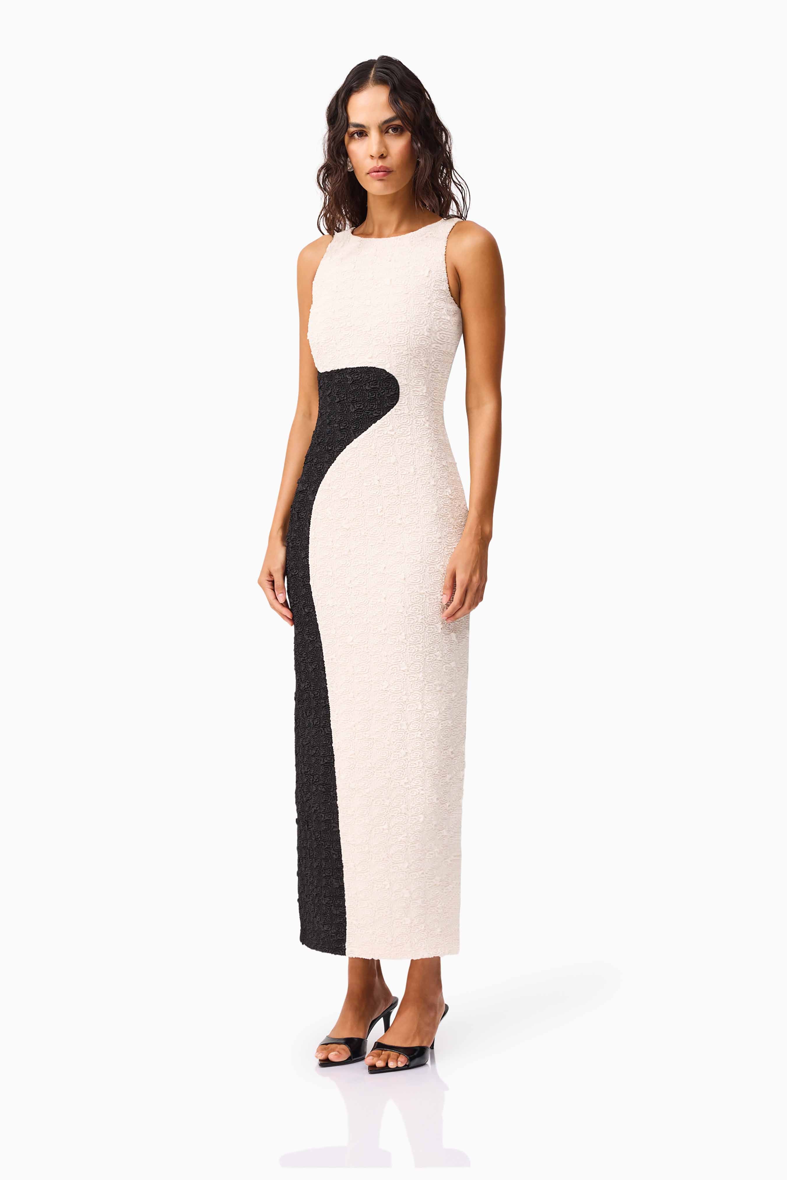 Paloma Contrast Gown in Black & White