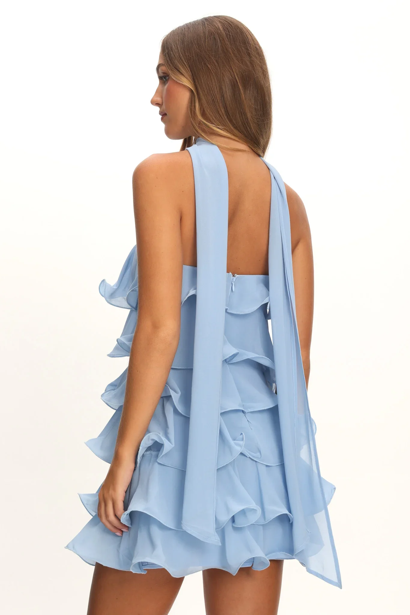 Love Note Strapless Layered Mini Dress Blue - luluinthesky