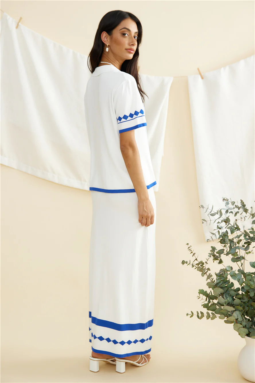 Nothing Left Behind Maxi Skirt Blue