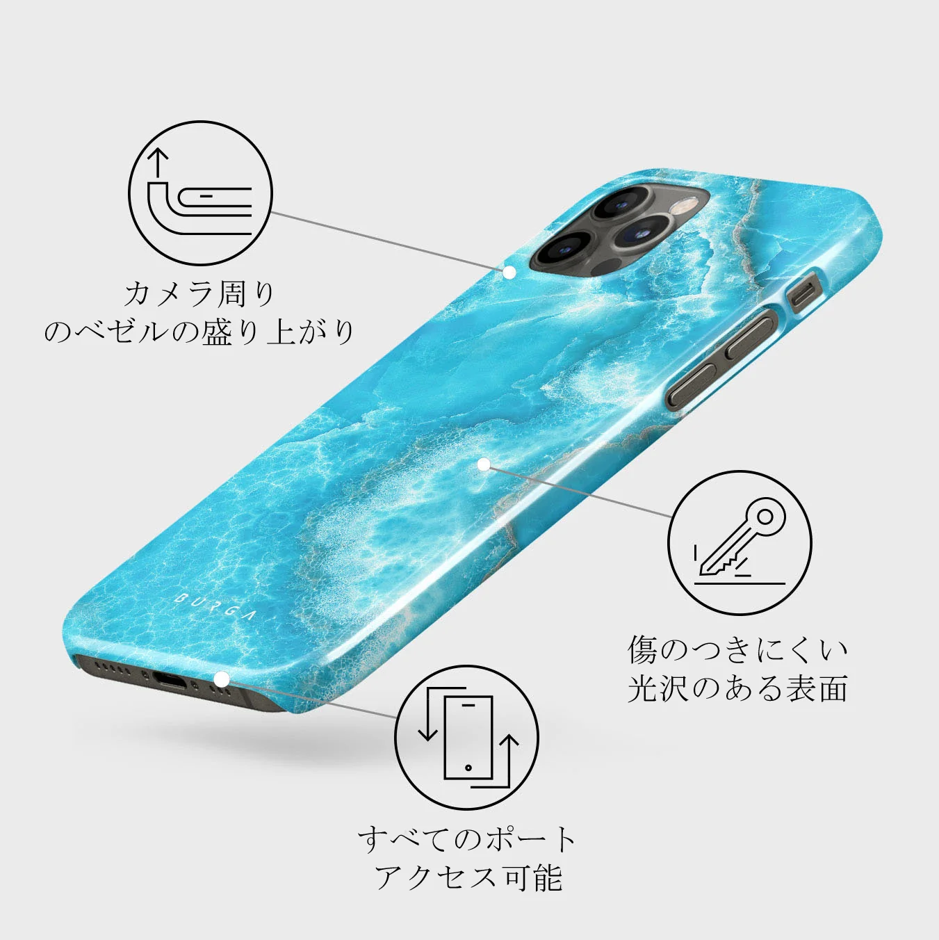 Ocean Waves - Blue iPhone 12 Pro ケース