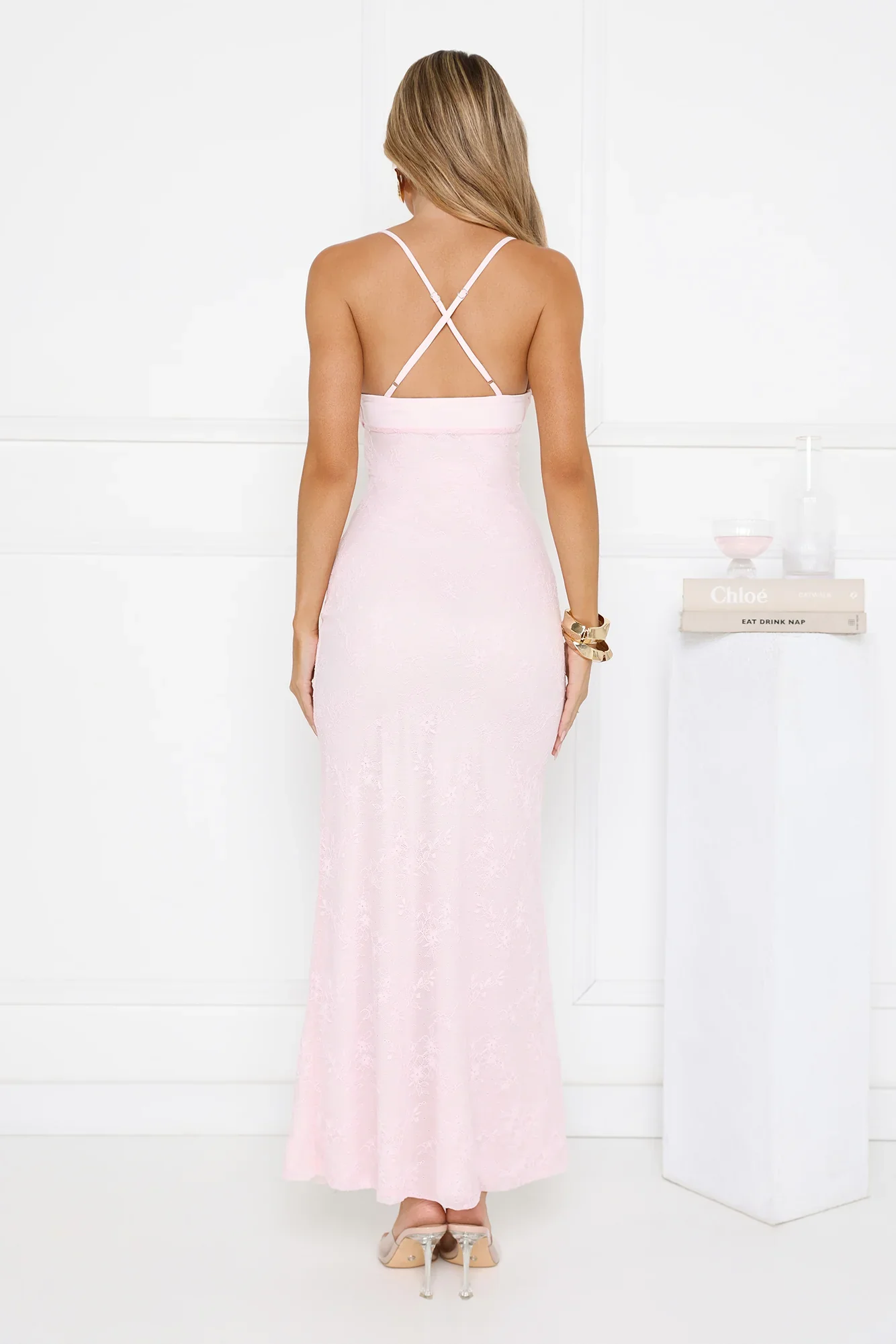 Love Bitten Lace Maxi Dress Pink - luluinthesky
