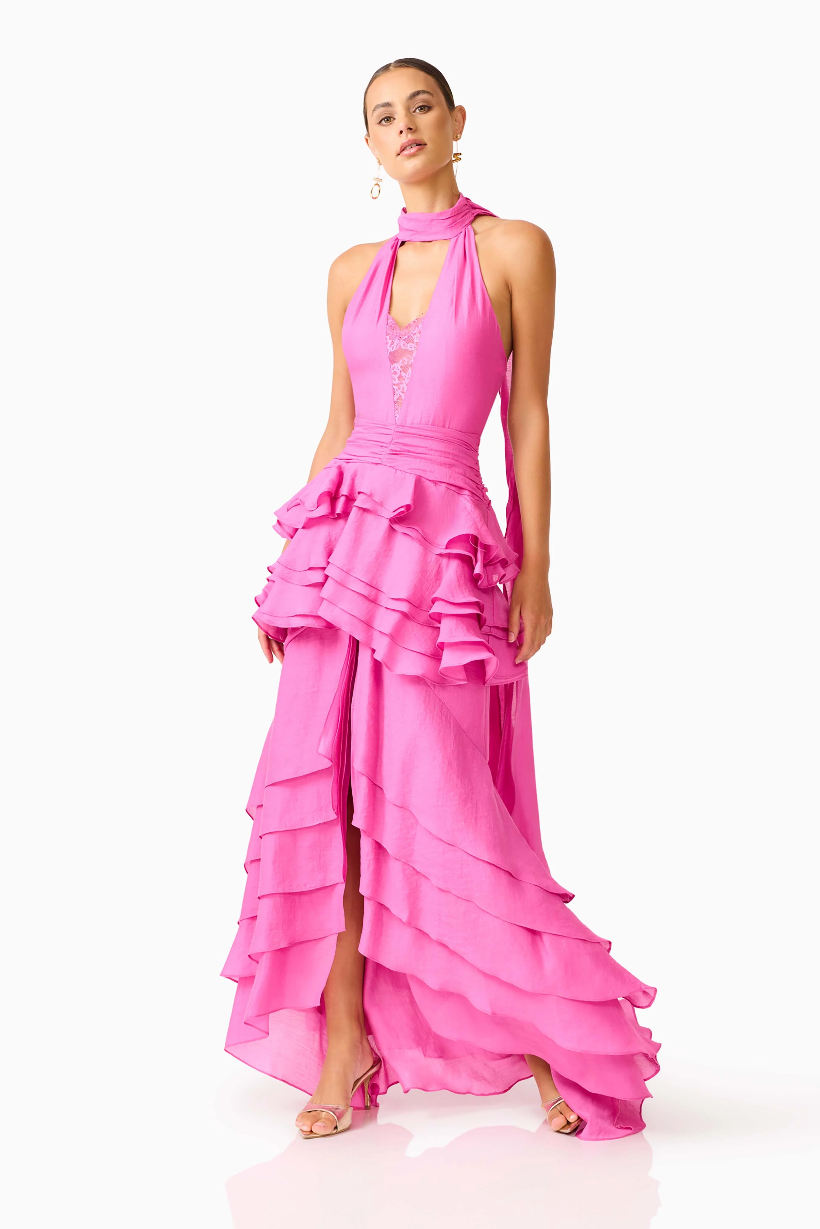 Rosera Halter Gown in Pink