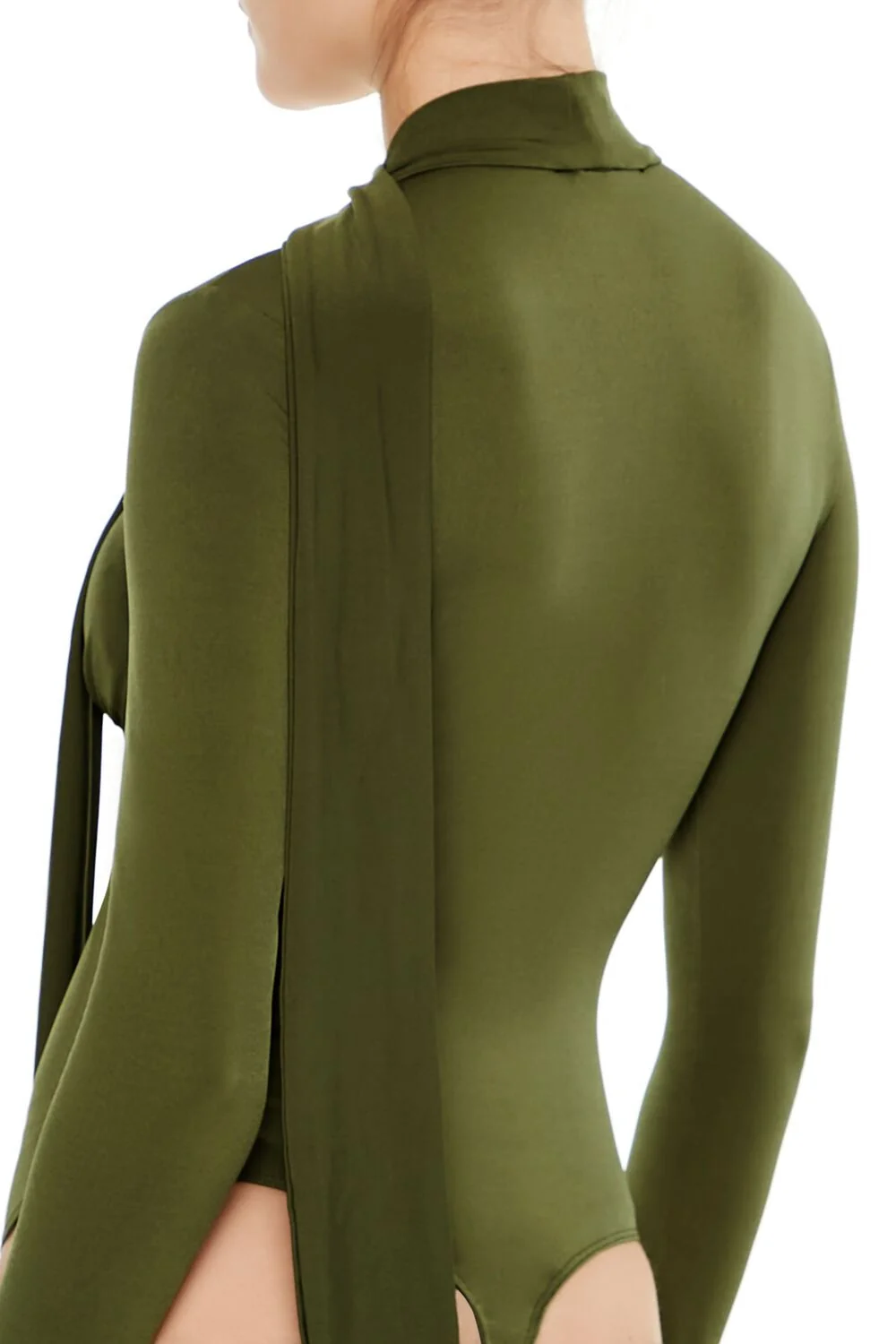 Plunging Scarf Bodysuit