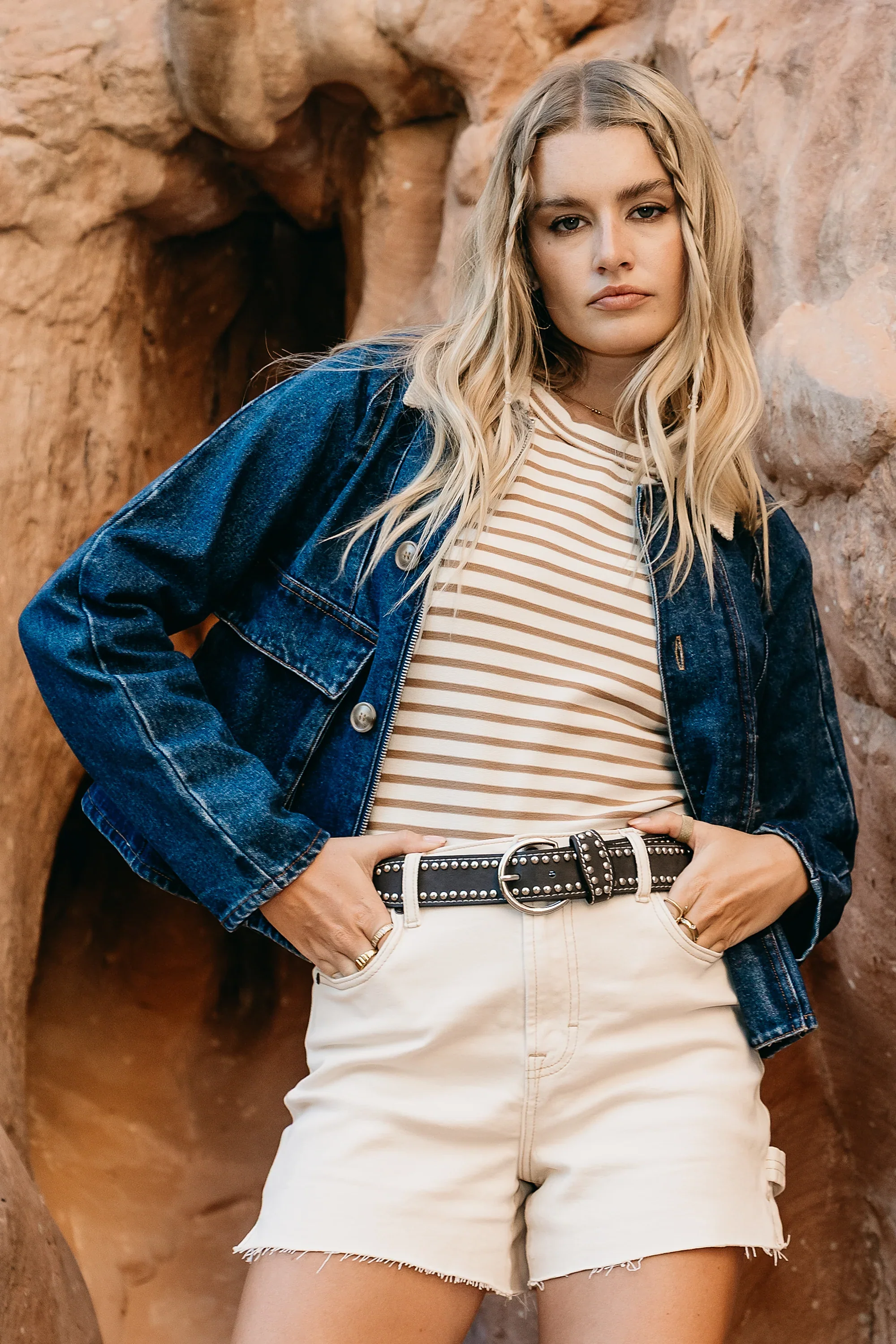 Zia Striped Tank in Sand
