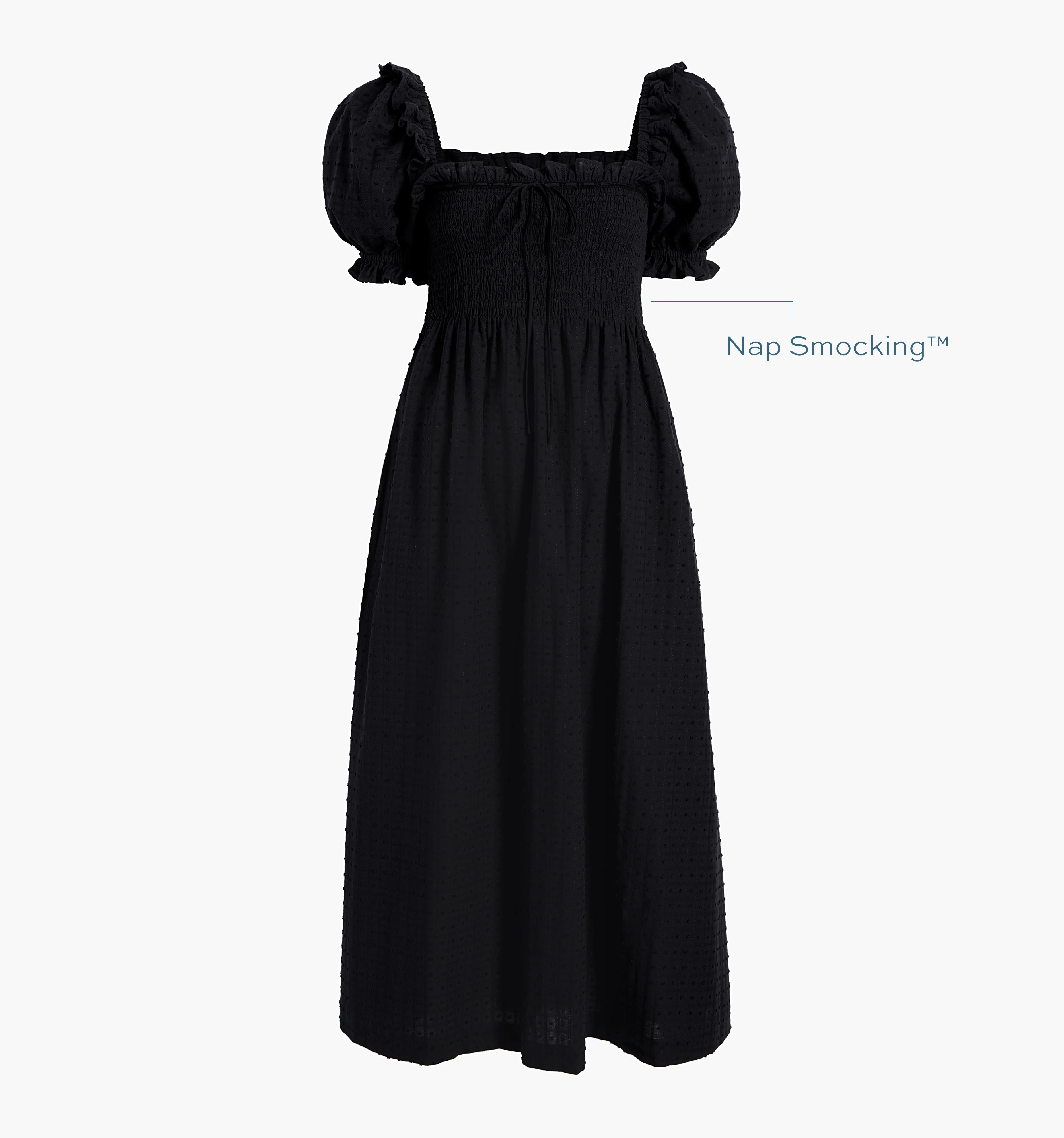 The Scarlett Nap Dress - Black Textured Clip Dot