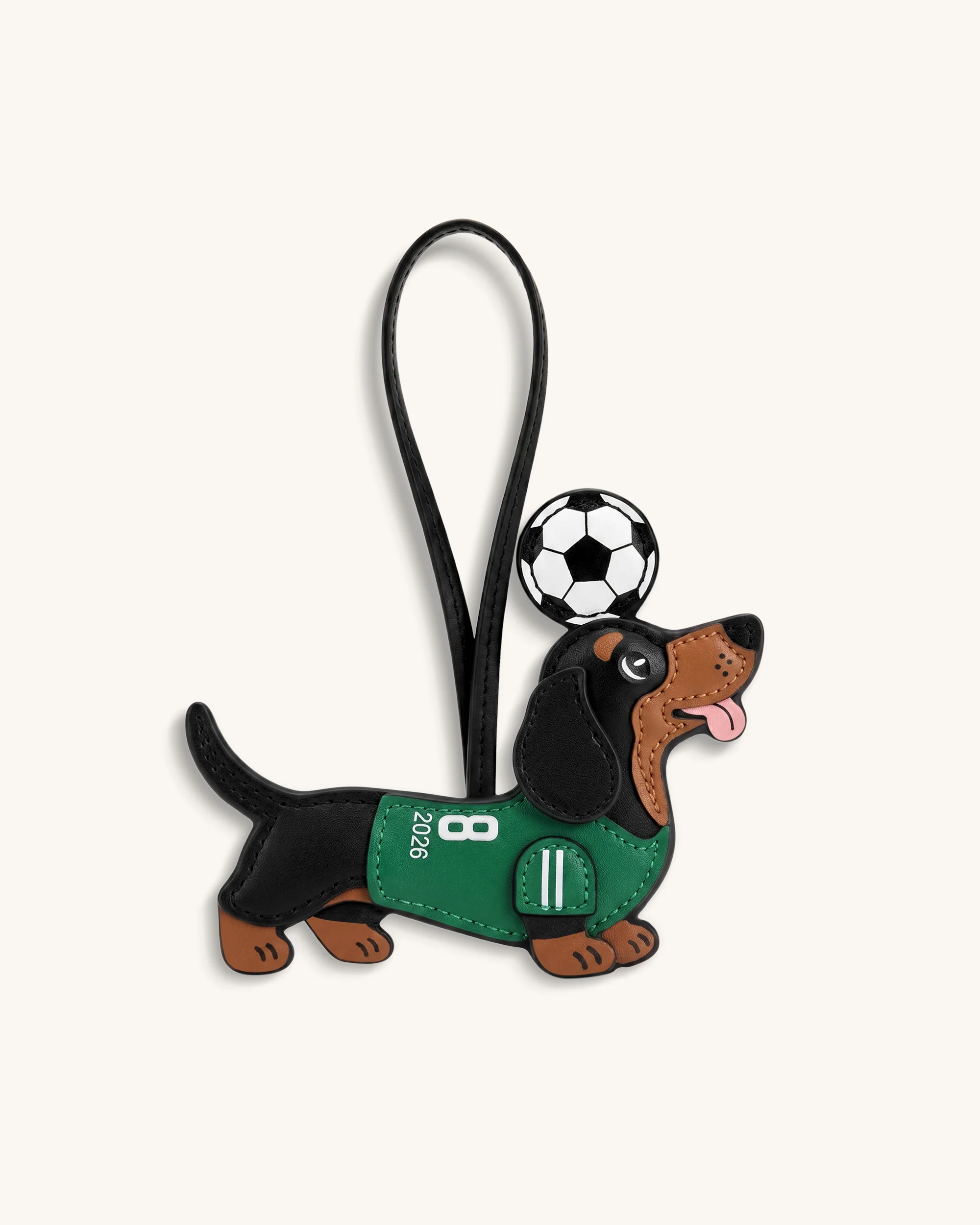 World Cup Dachshund Soccer Jersey Bag Charm - Green