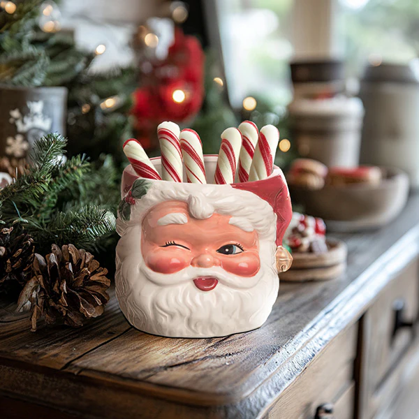 Retro Winking Santa Ceramic Bowl