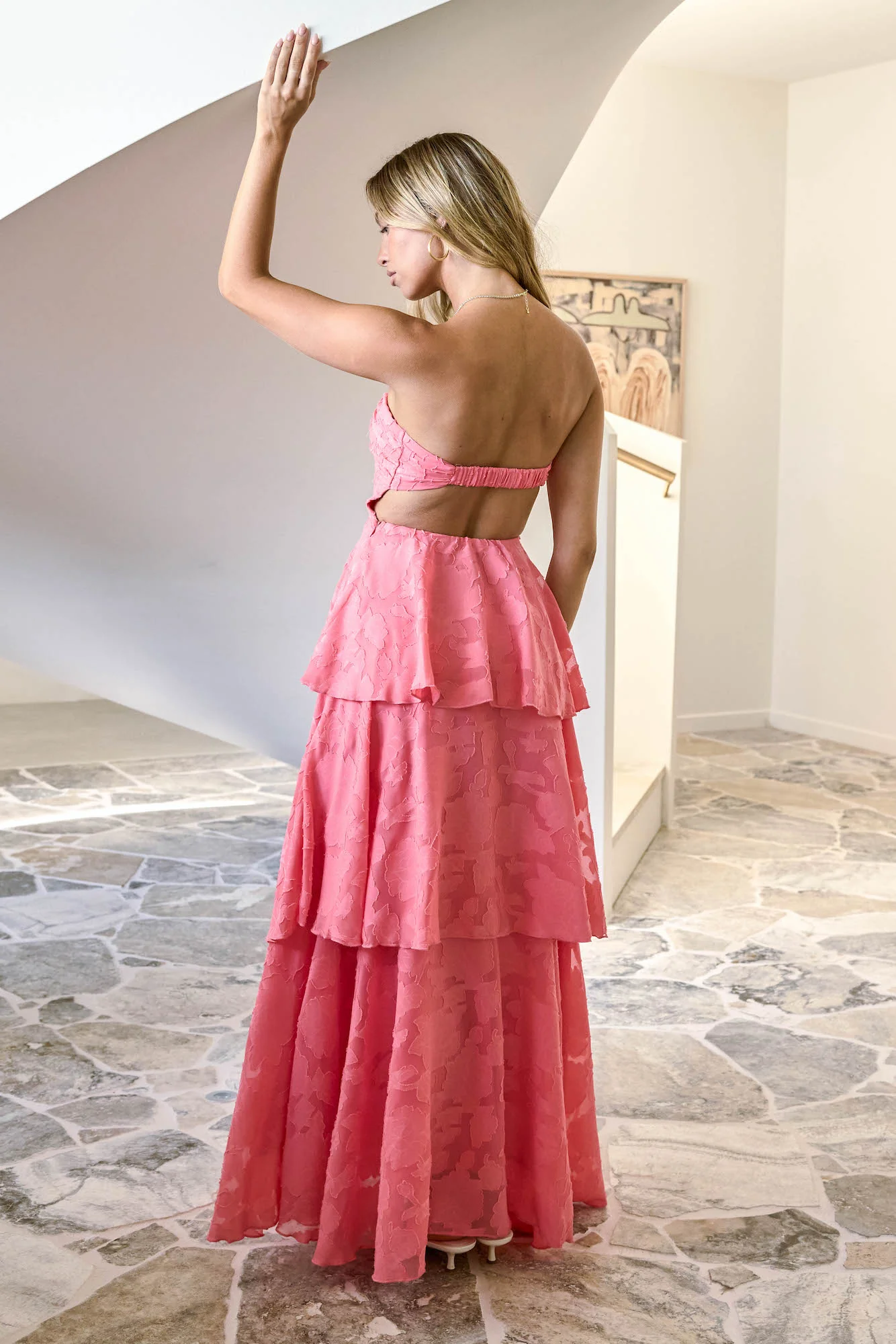 Know Your Heart Strapless Maxi Dress Coral - luluinthesky