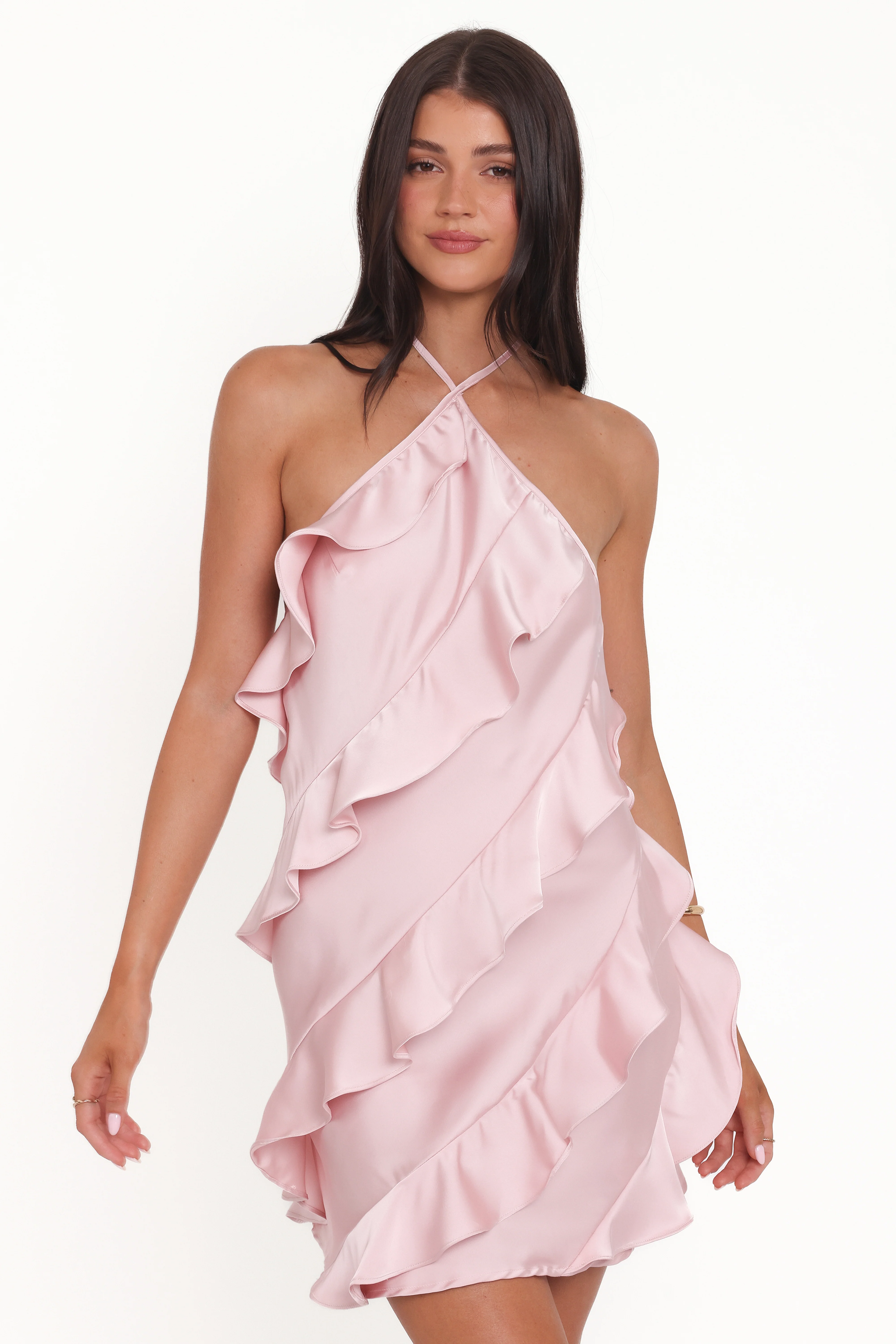 Valery Halterneck Mini Dress - Pink