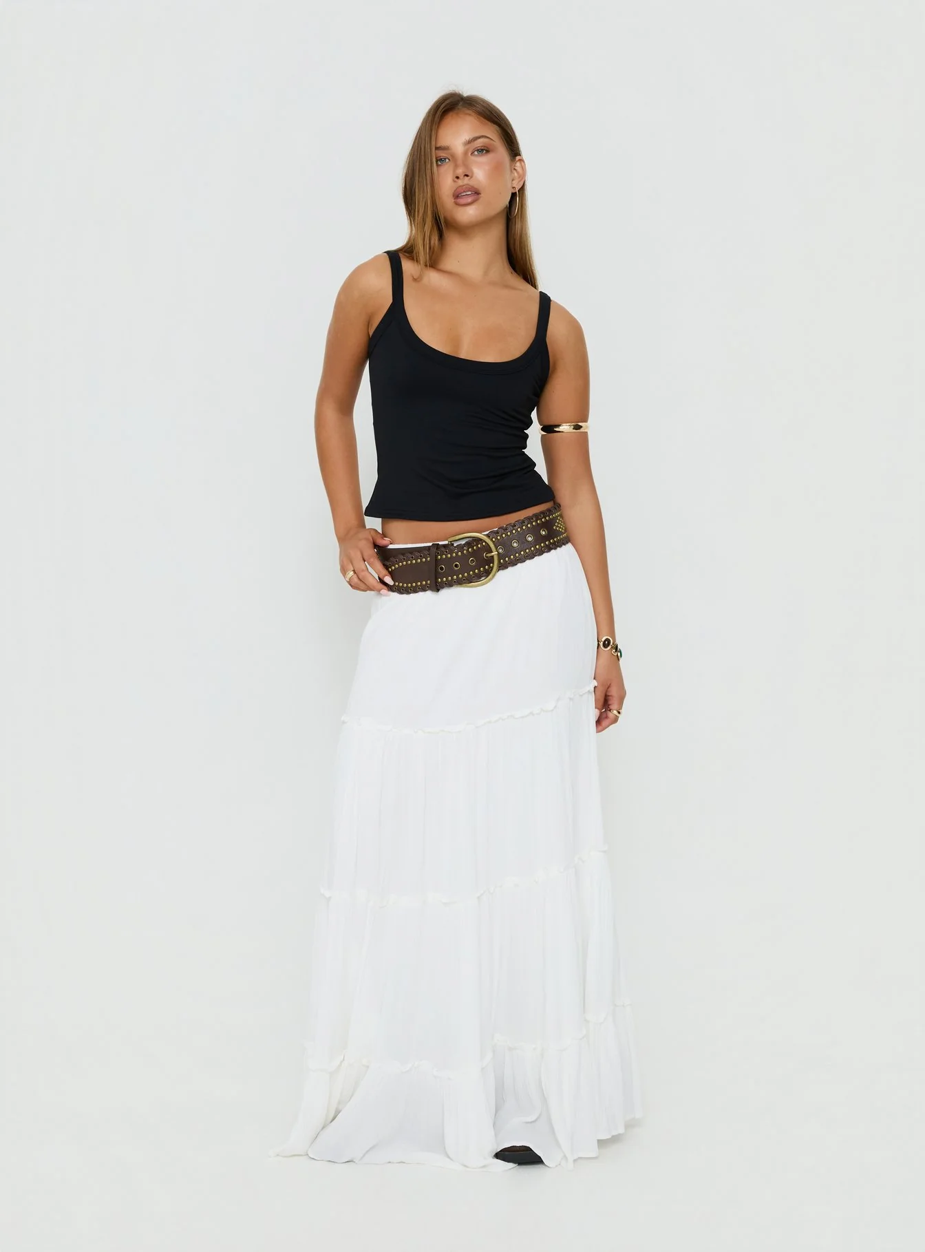 Miriah Maxi Skirt White
