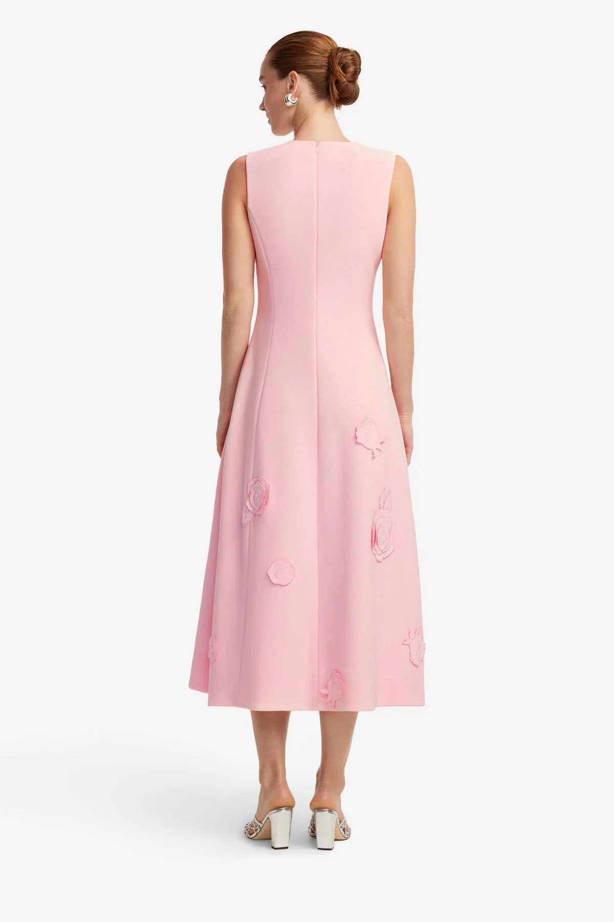Cleo Appliqué Sleeveless Midi Dress - Blush Pink