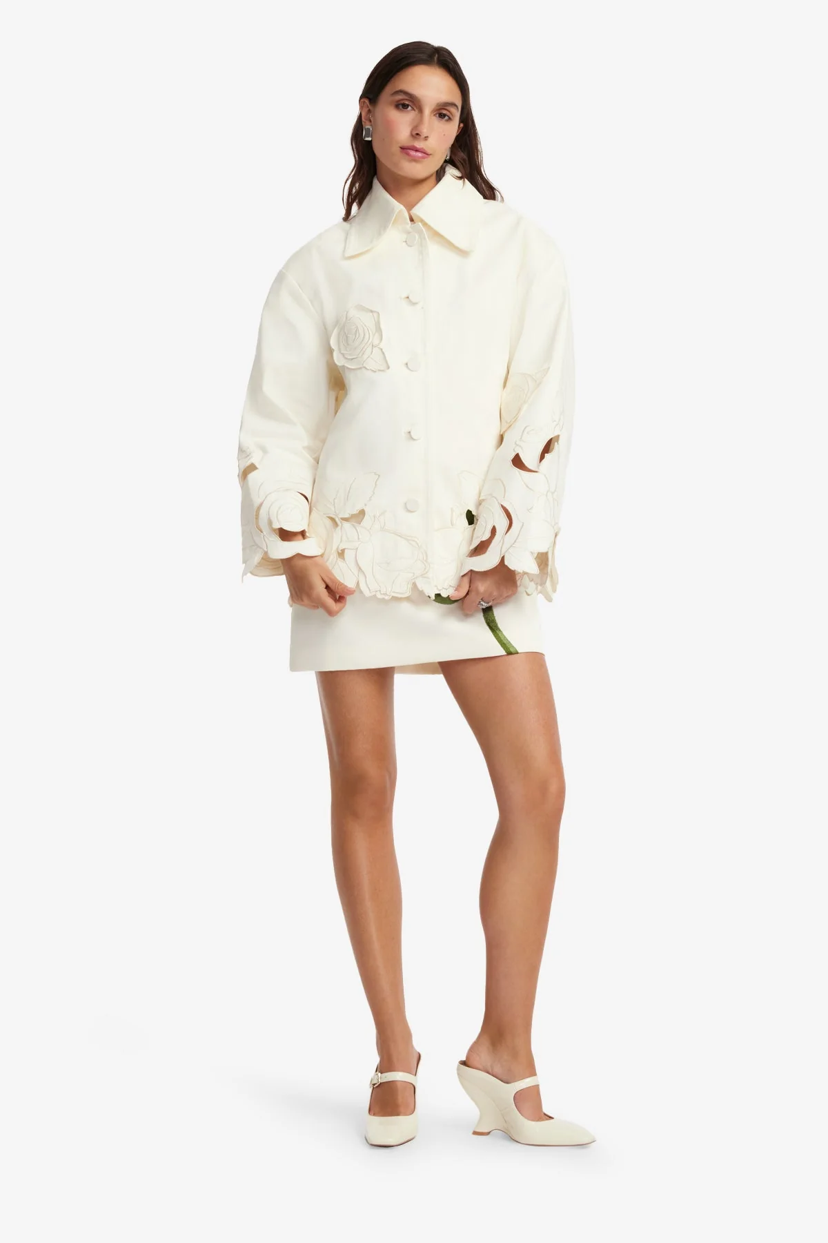 Jayna Appliqué Jacket - Snow