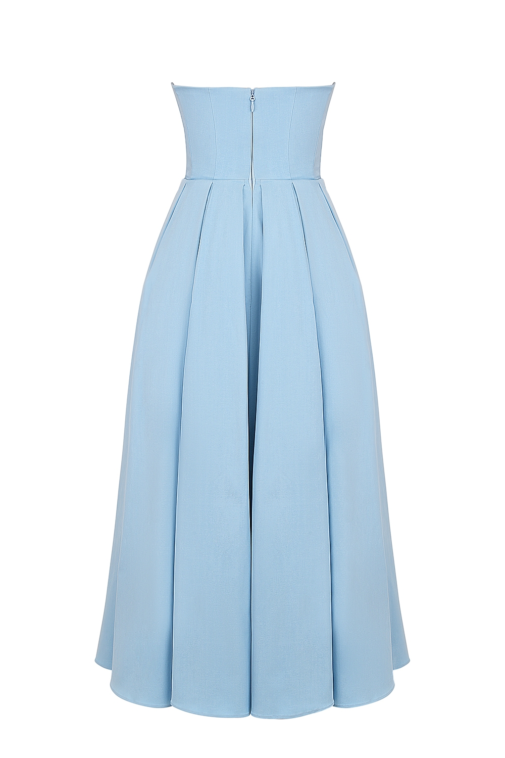 Tuscan Blue Strapless Midi Sundress