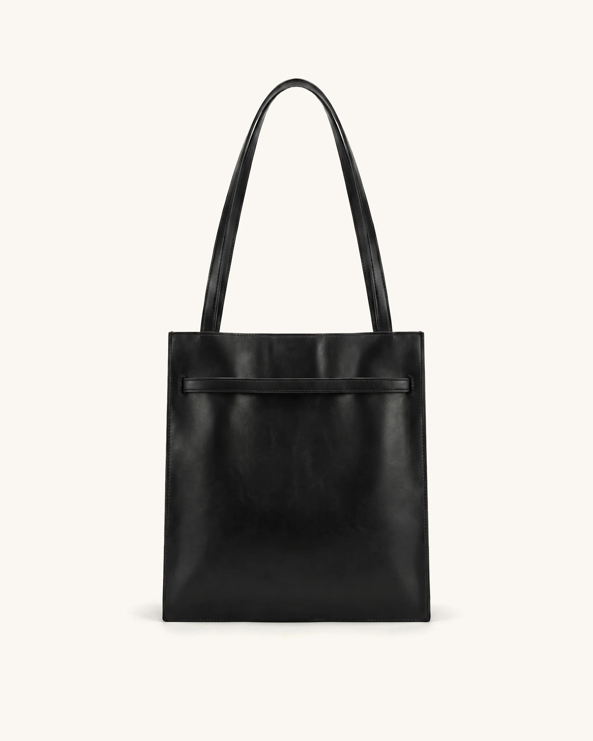 Noelle Belted Tote Bag - Black