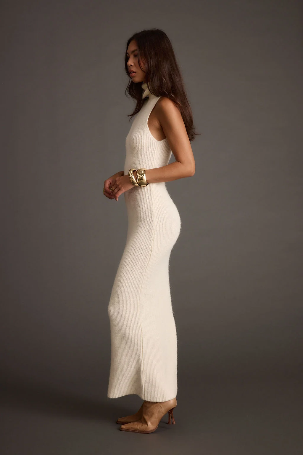 Monique Cream Sweater Maxi Dress