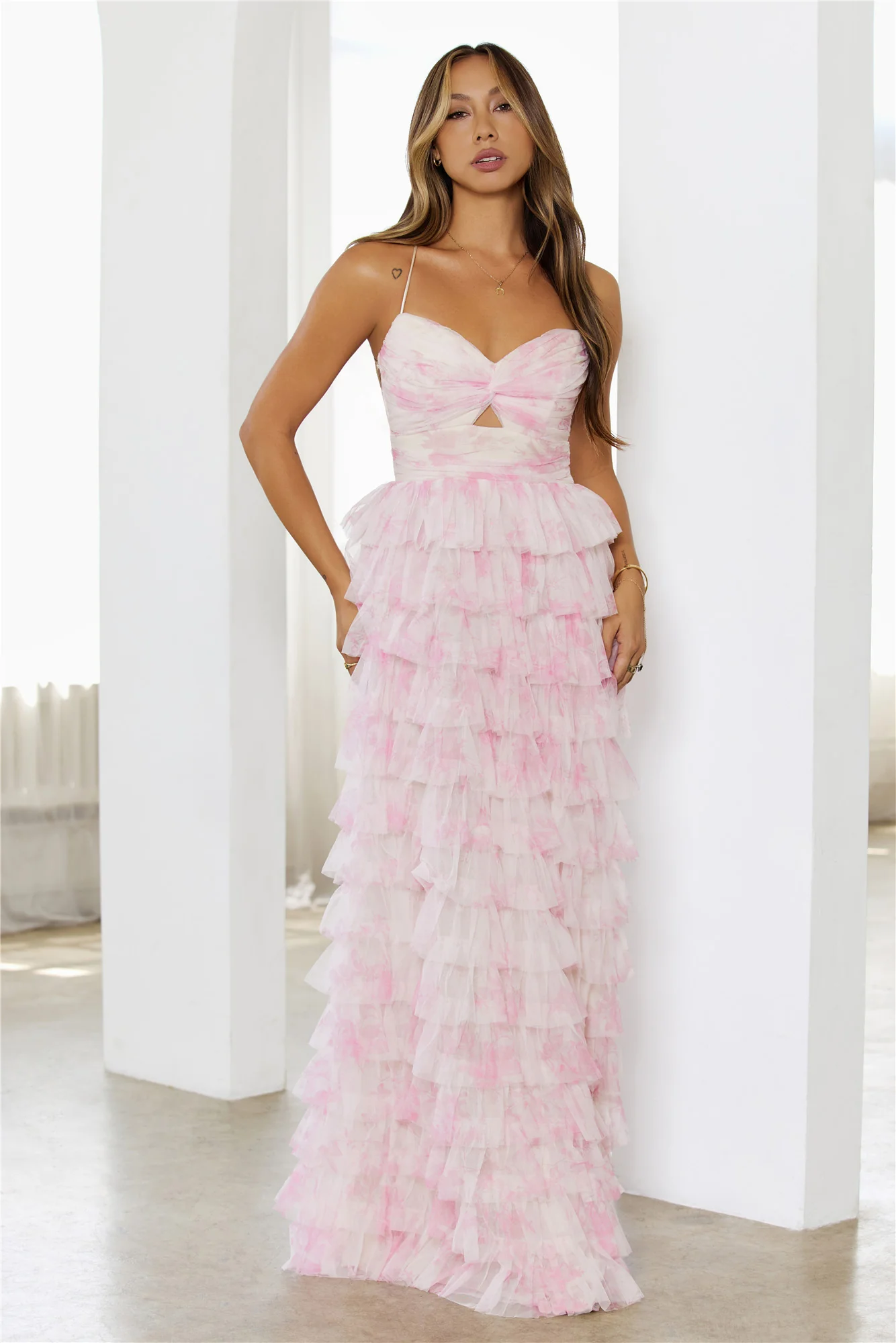 Elegant Whisper Maxi Dress Pink