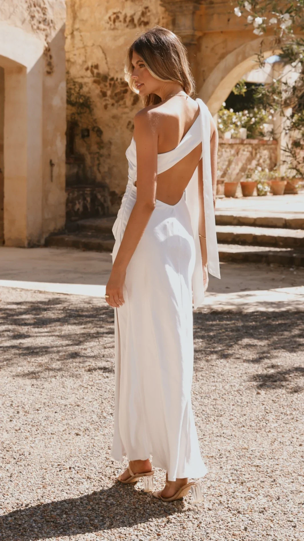Halle One Shoulder Maxi Dress - Ivory