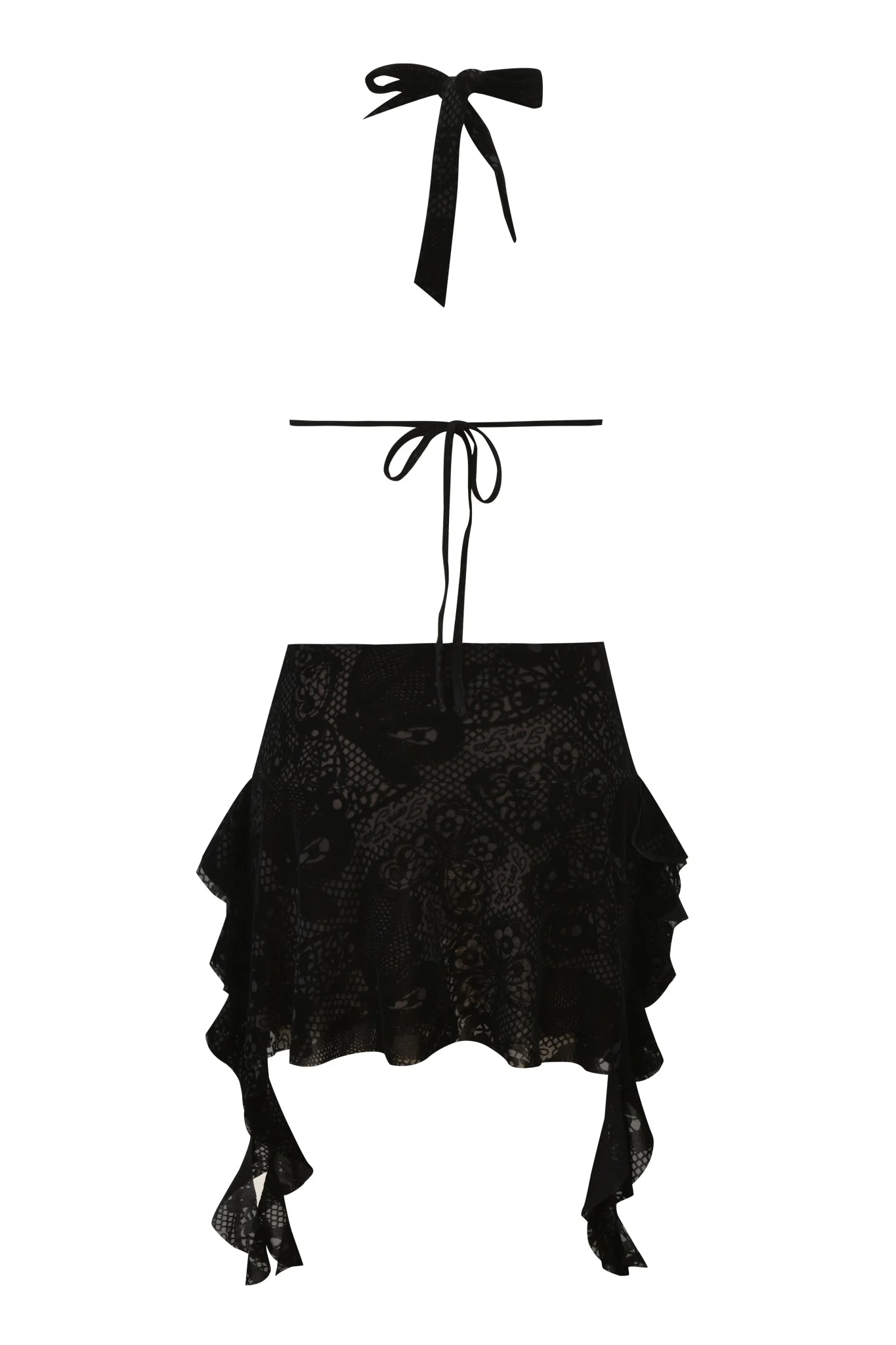 Irisia Mini Dress - Burn Out Black