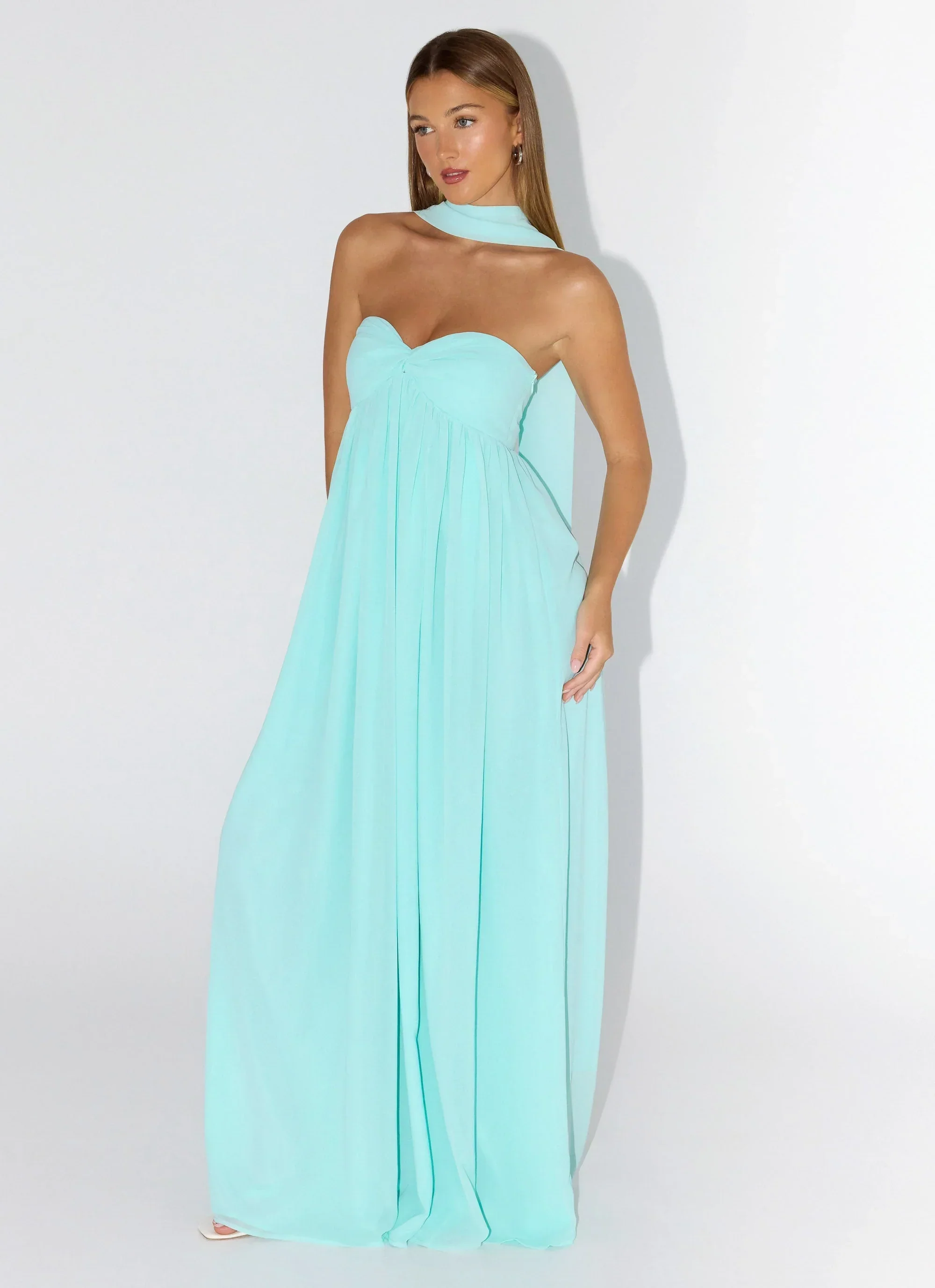 Celestino Scarf Maxi Dress - Aqua - luluinthesky