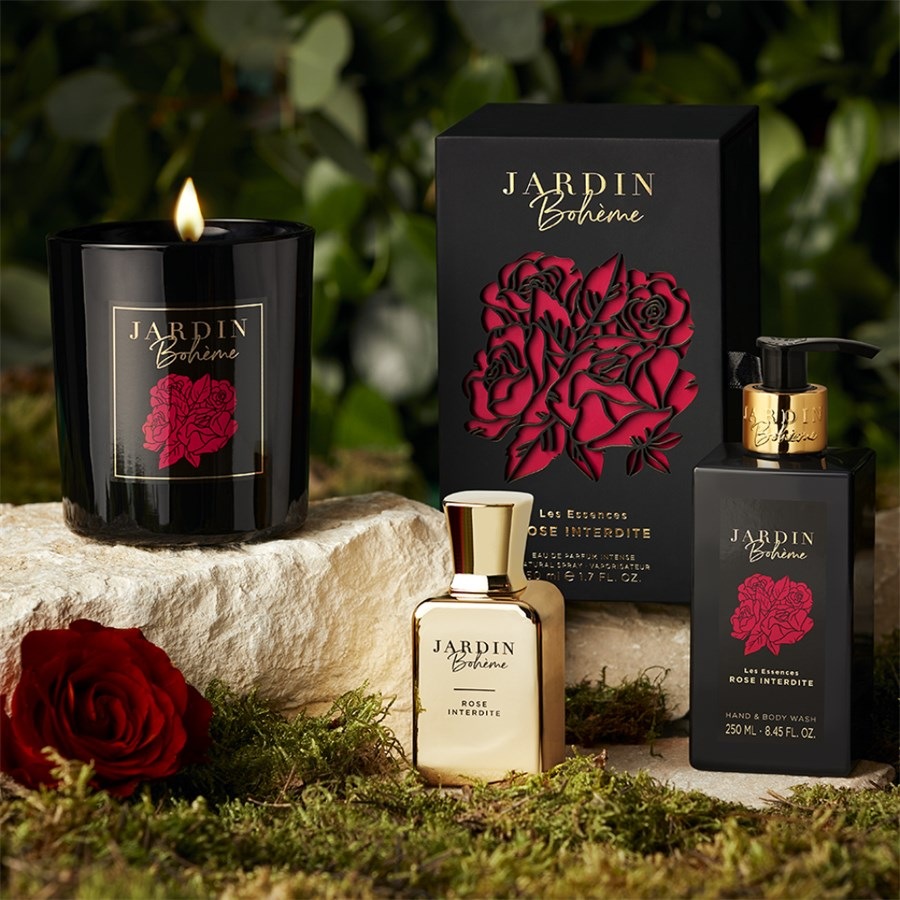 Jardin Bohème Les Essences Scented Candle Rose Interdite