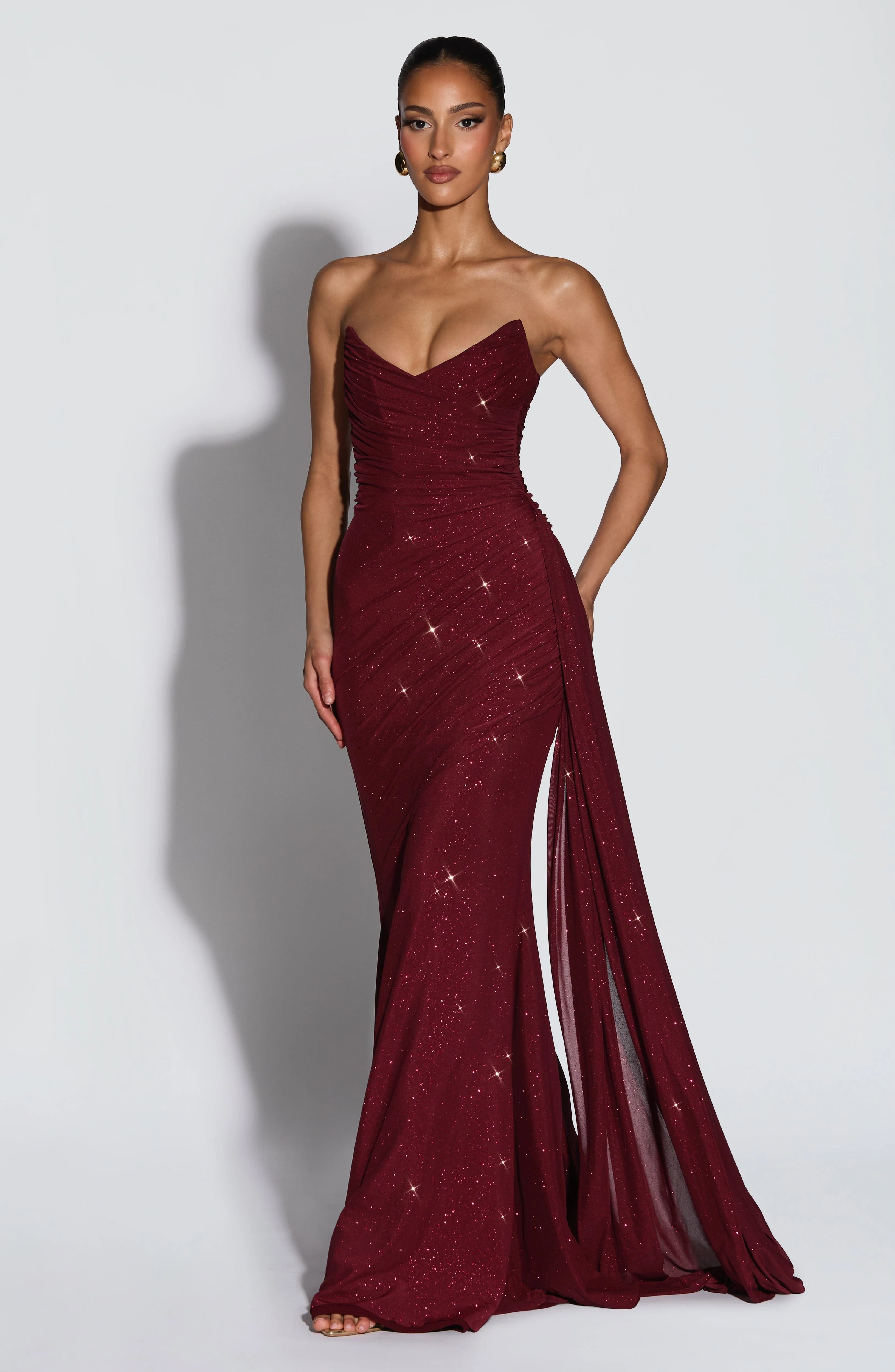 Ashika Maxi Dress - Wine Sparkle